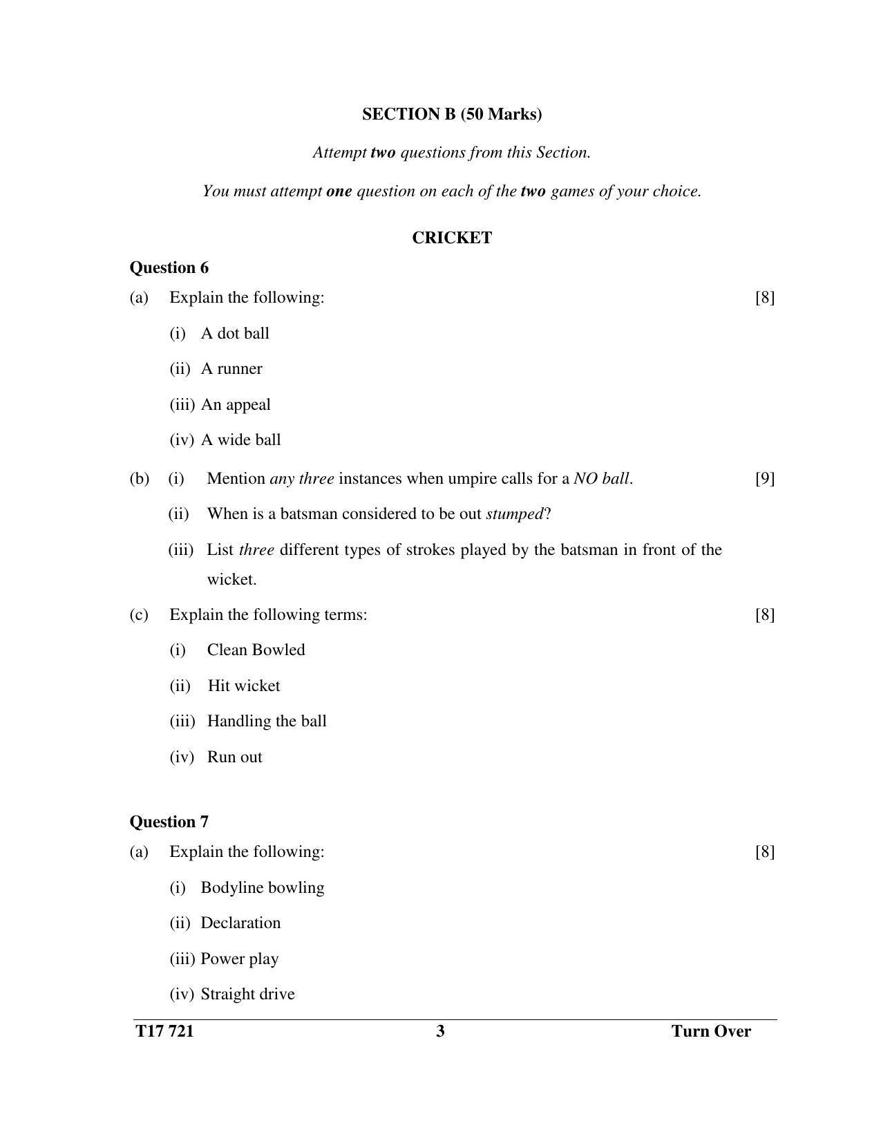 ICSE Class 10 PHYSICAL EDUCATION 2017 Question Paper - Page 3
