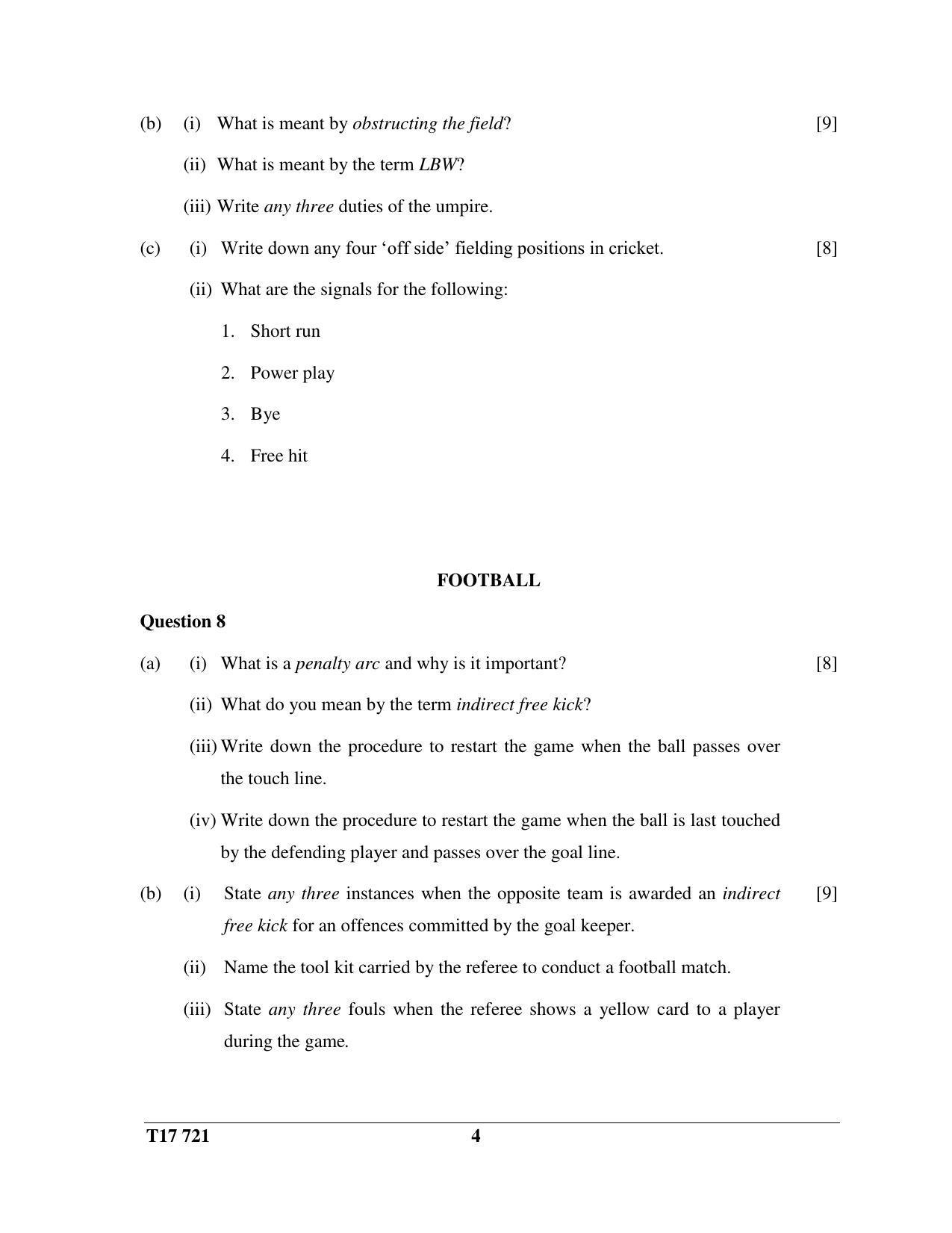 ICSE Class 10 PHYSICAL EDUCATION 2017 Question Paper - Page 4