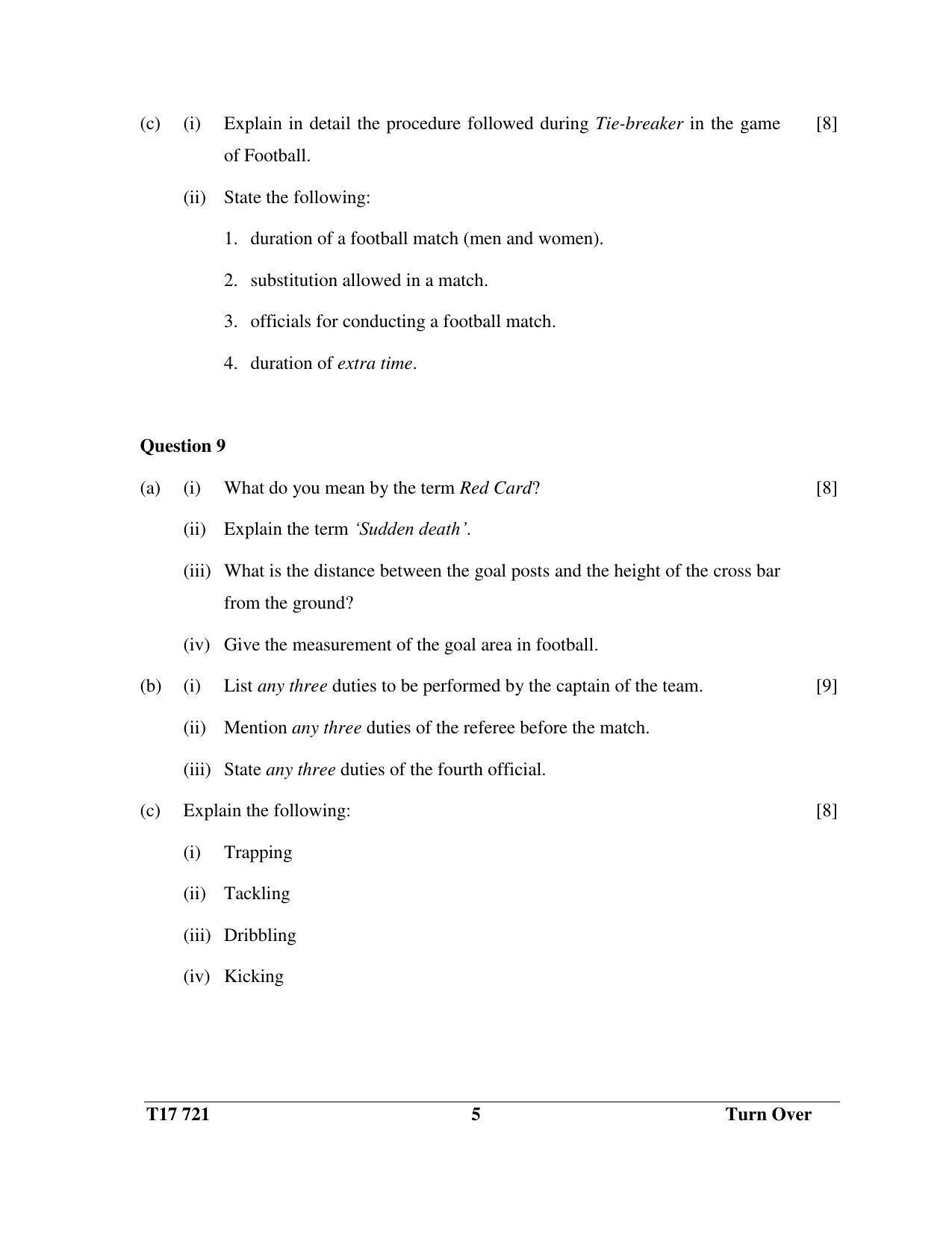 ICSE Class 10 PHYSICAL EDUCATION 2017 Question Paper - Page 5