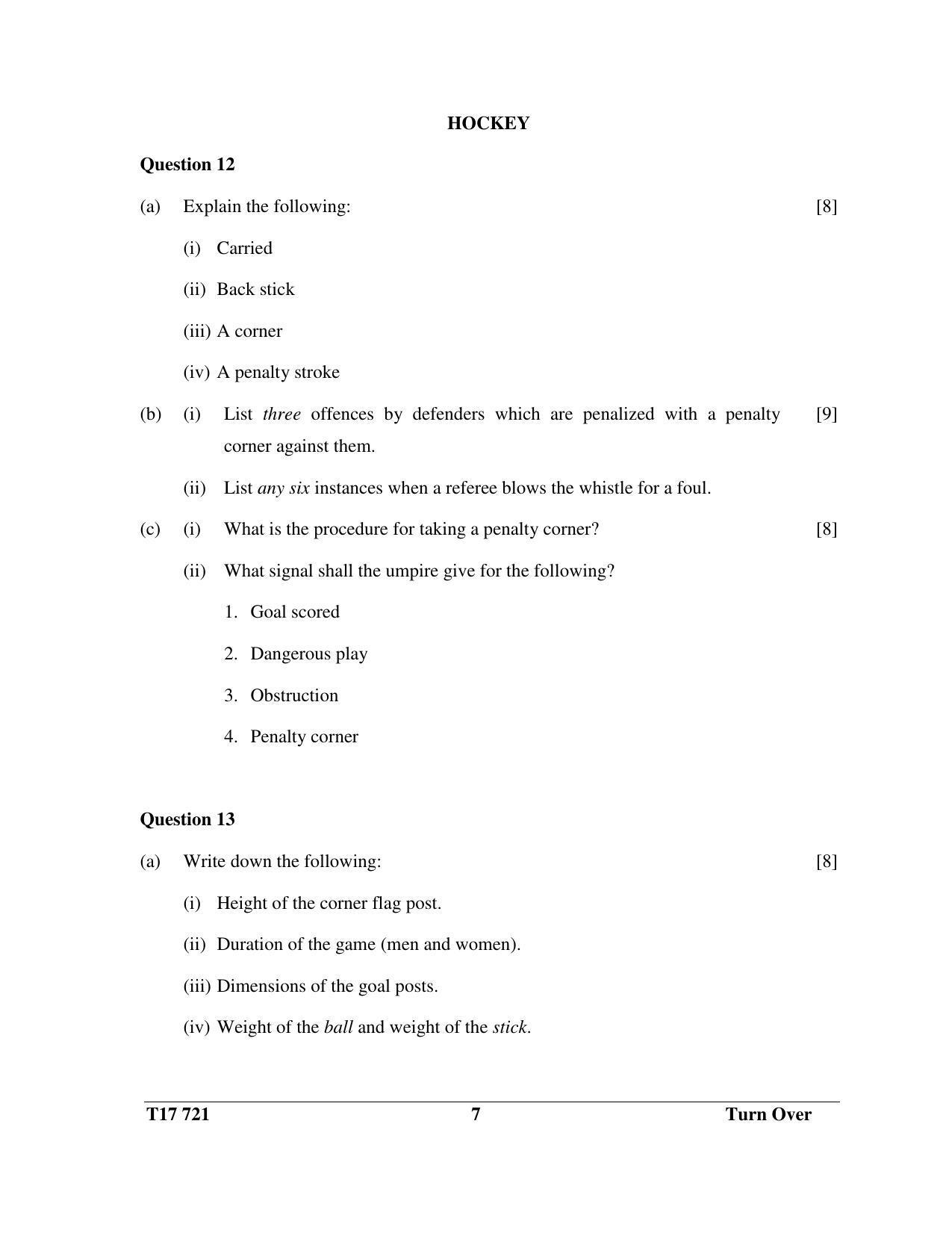 ICSE Class 10 PHYSICAL EDUCATION 2017 Question Paper - Page 7