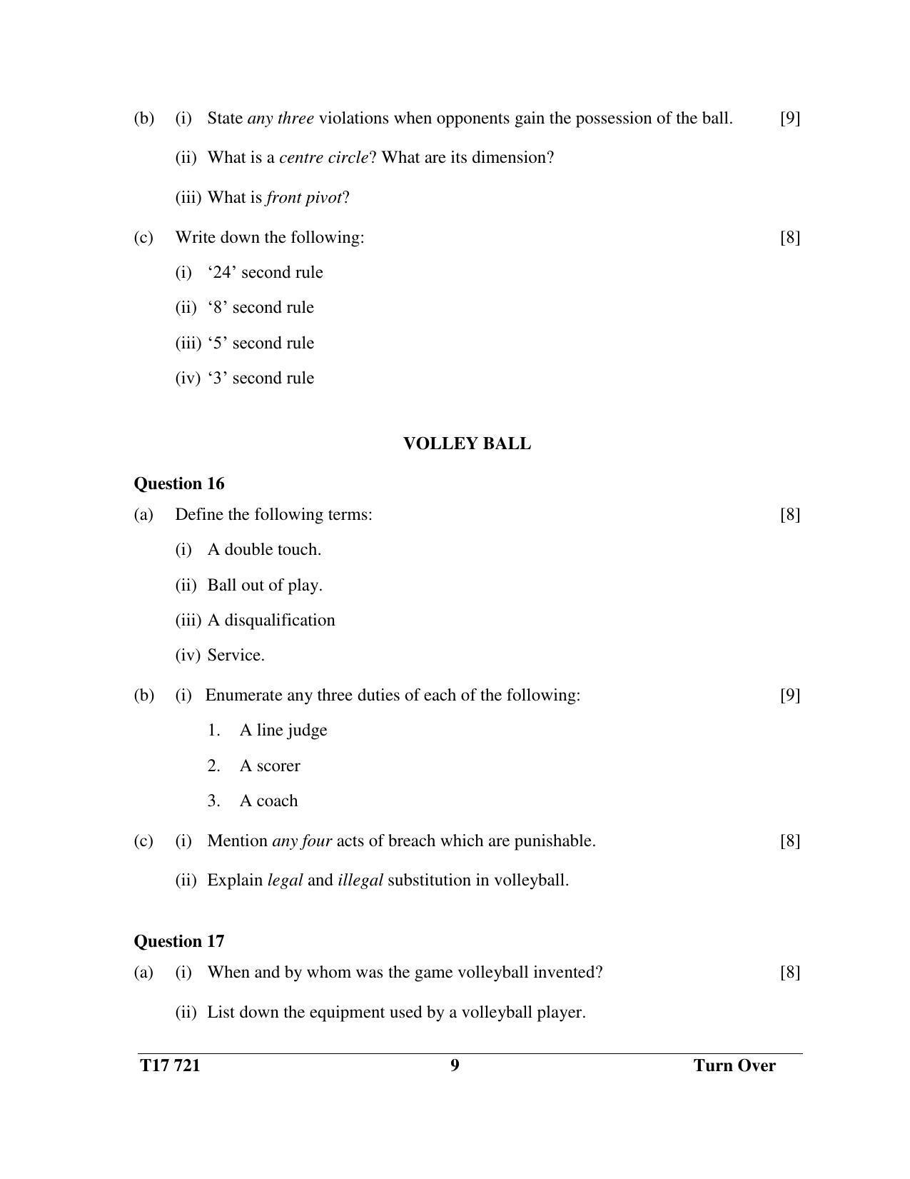ICSE Class 10 PHYSICAL EDUCATION 2017 Question Paper - Page 9