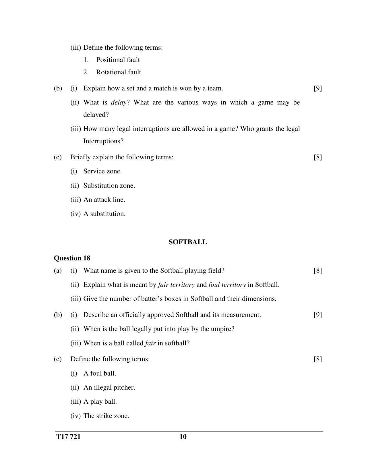 ICSE Class 10 PHYSICAL EDUCATION 2017 Question Paper - Page 10