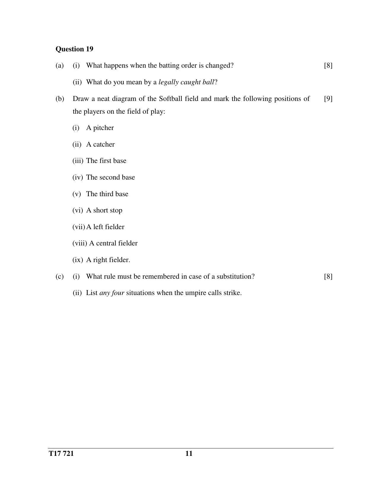 ICSE Class 10 PHYSICAL EDUCATION 2017 Question Paper - Page 11