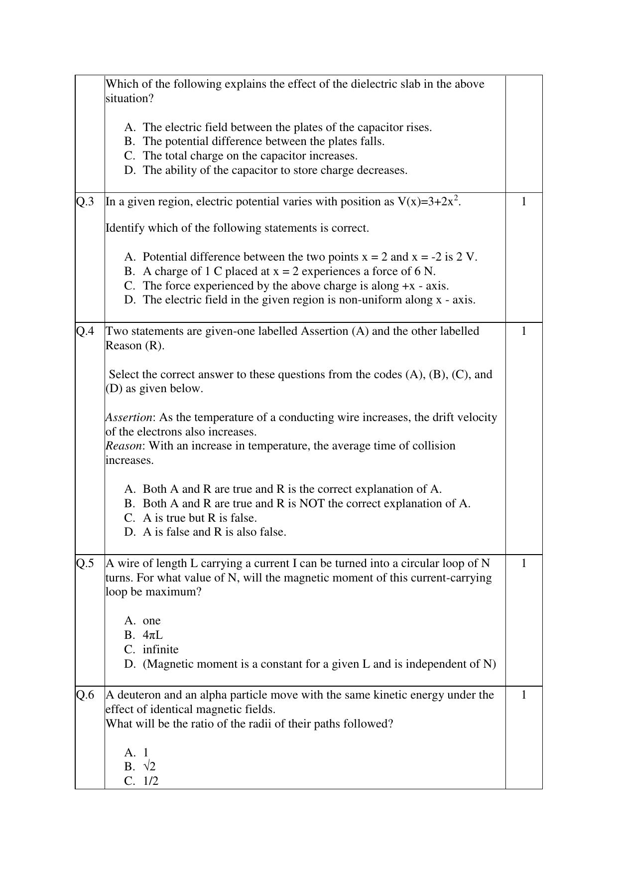 CBSE Class 12 Physics Practice Questions 2022-23 - Page 2