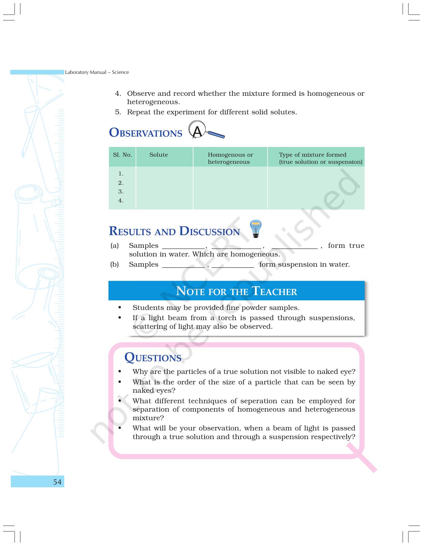 NCERT Laboratory Manuals for Class IX Science - Materials - Page 42