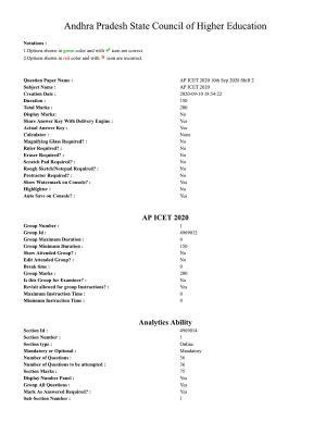AP ICET 2020 - Shift 2 Question Paper With Preliminary Keys
