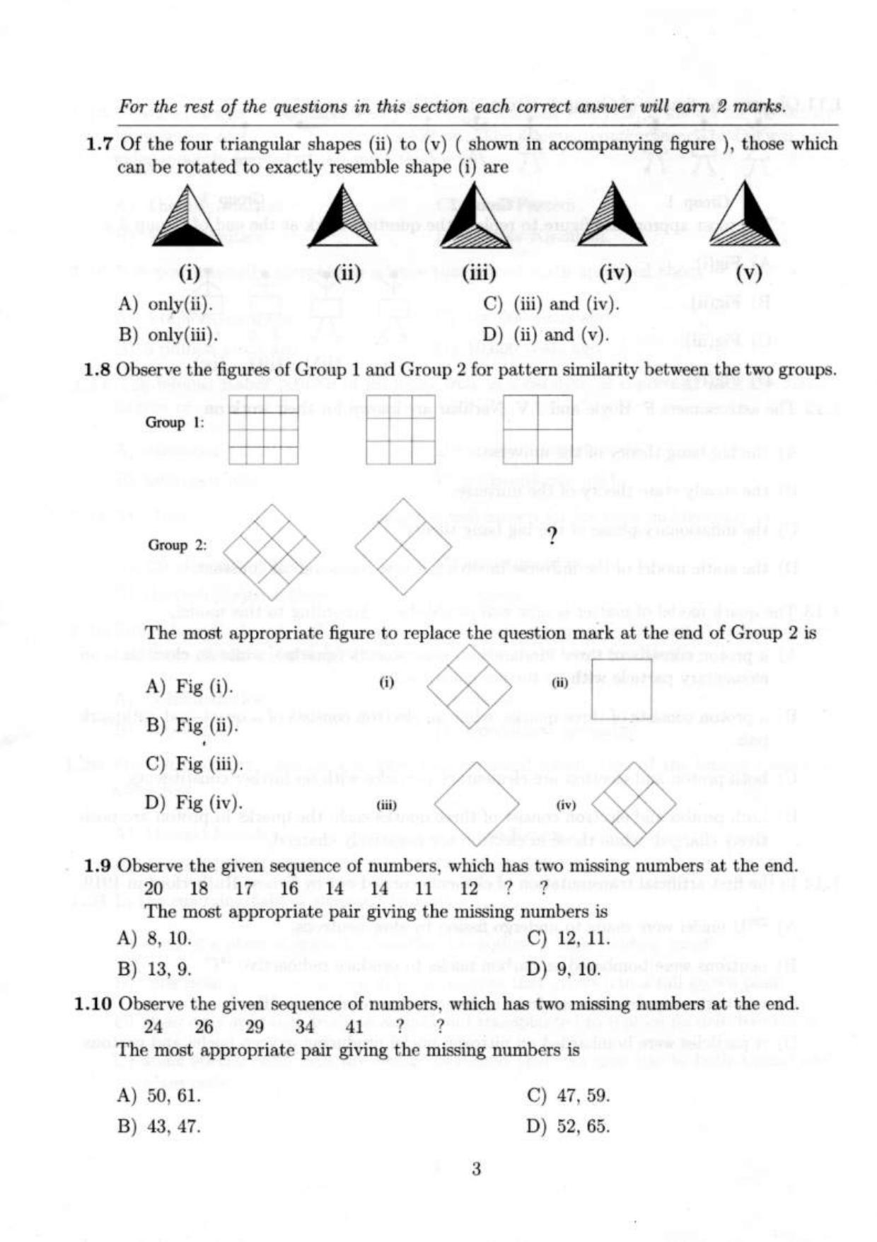 NEST 2009 Question Paper - Page 5