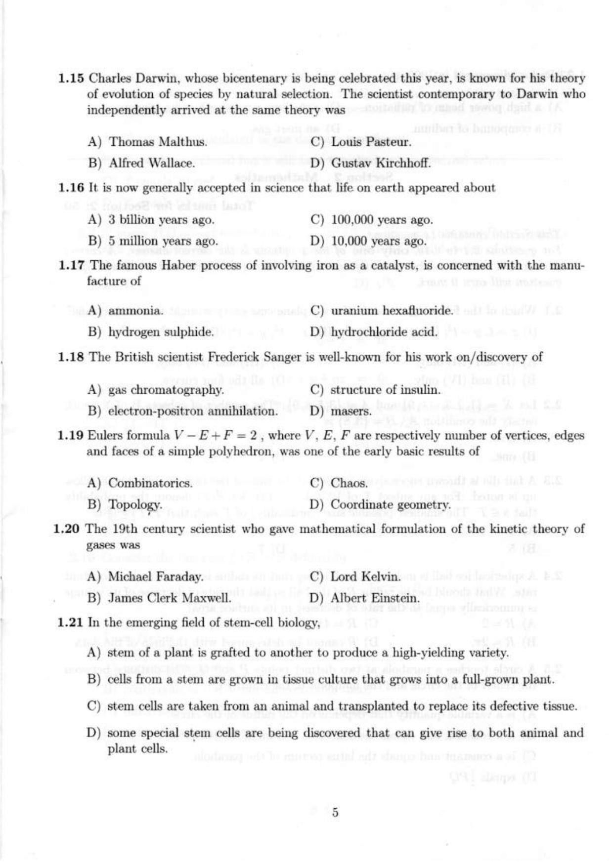 NEST 2009 Question Paper - Page 7