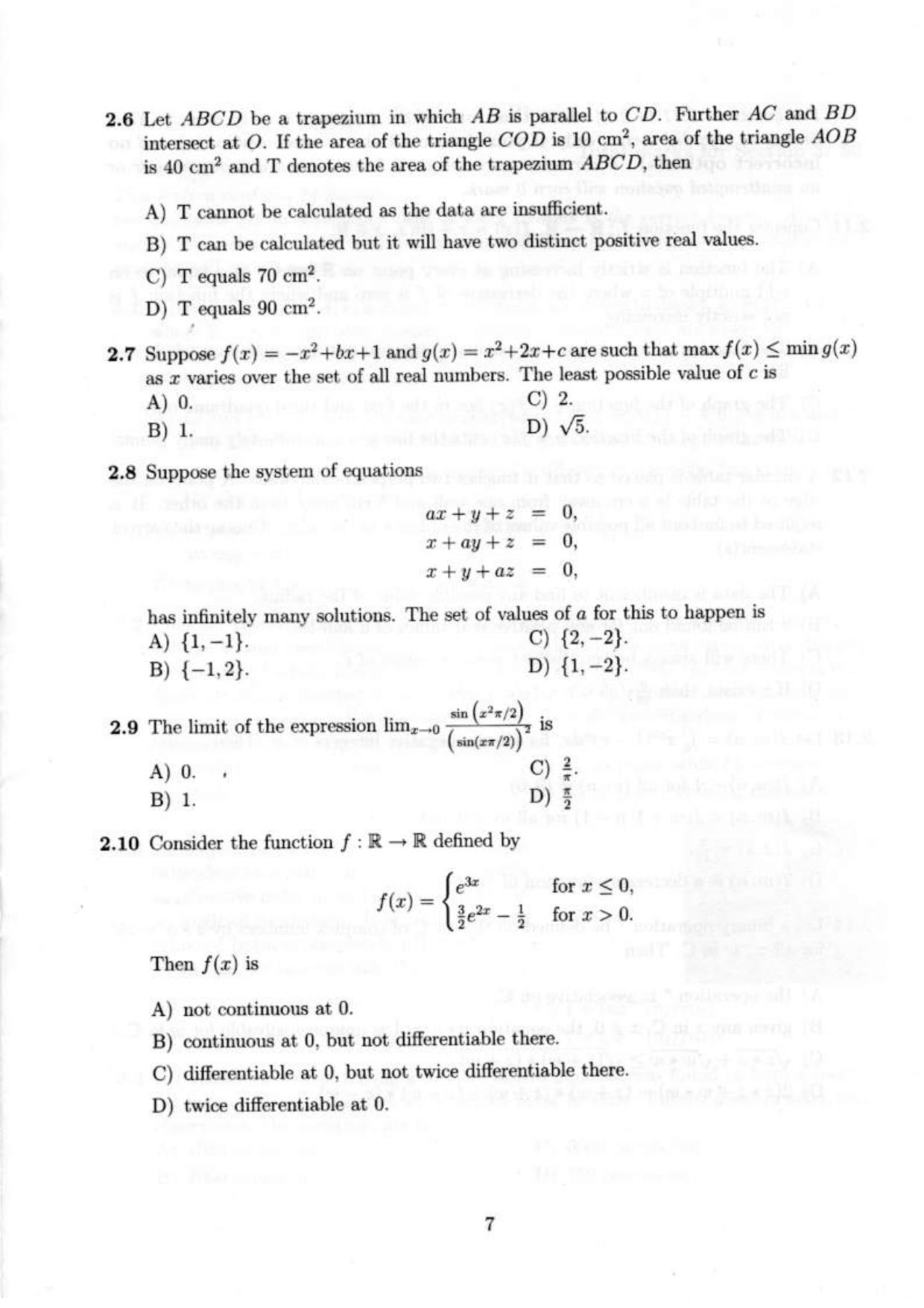 NEST 2009 Question Paper - Page 9