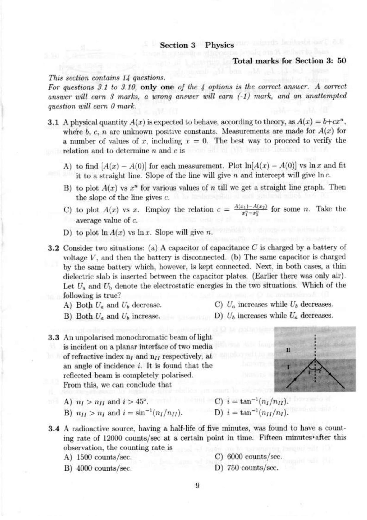 NEST 2009 Question Paper - Page 11