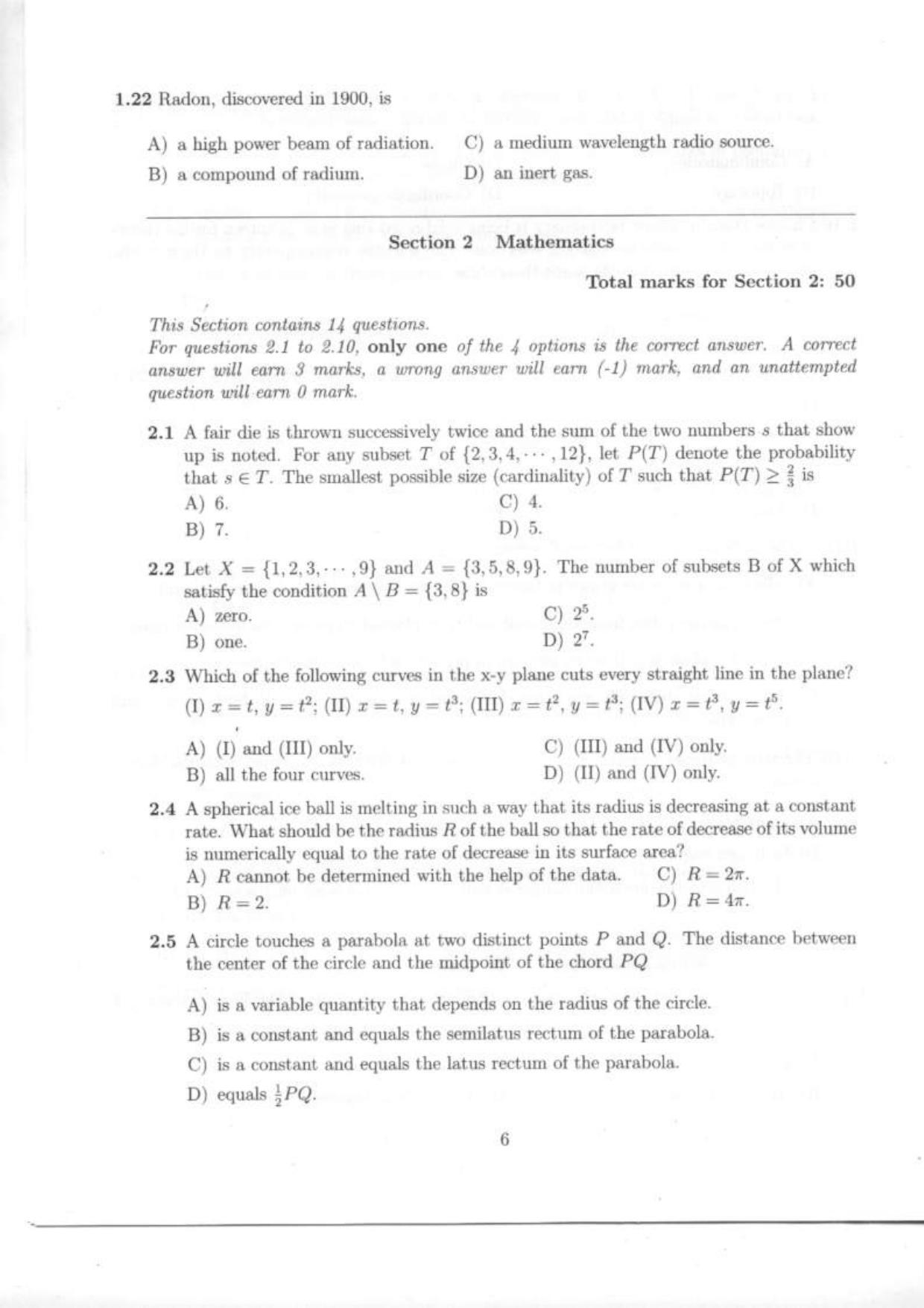NEST 2009 Question Paper - Page 32