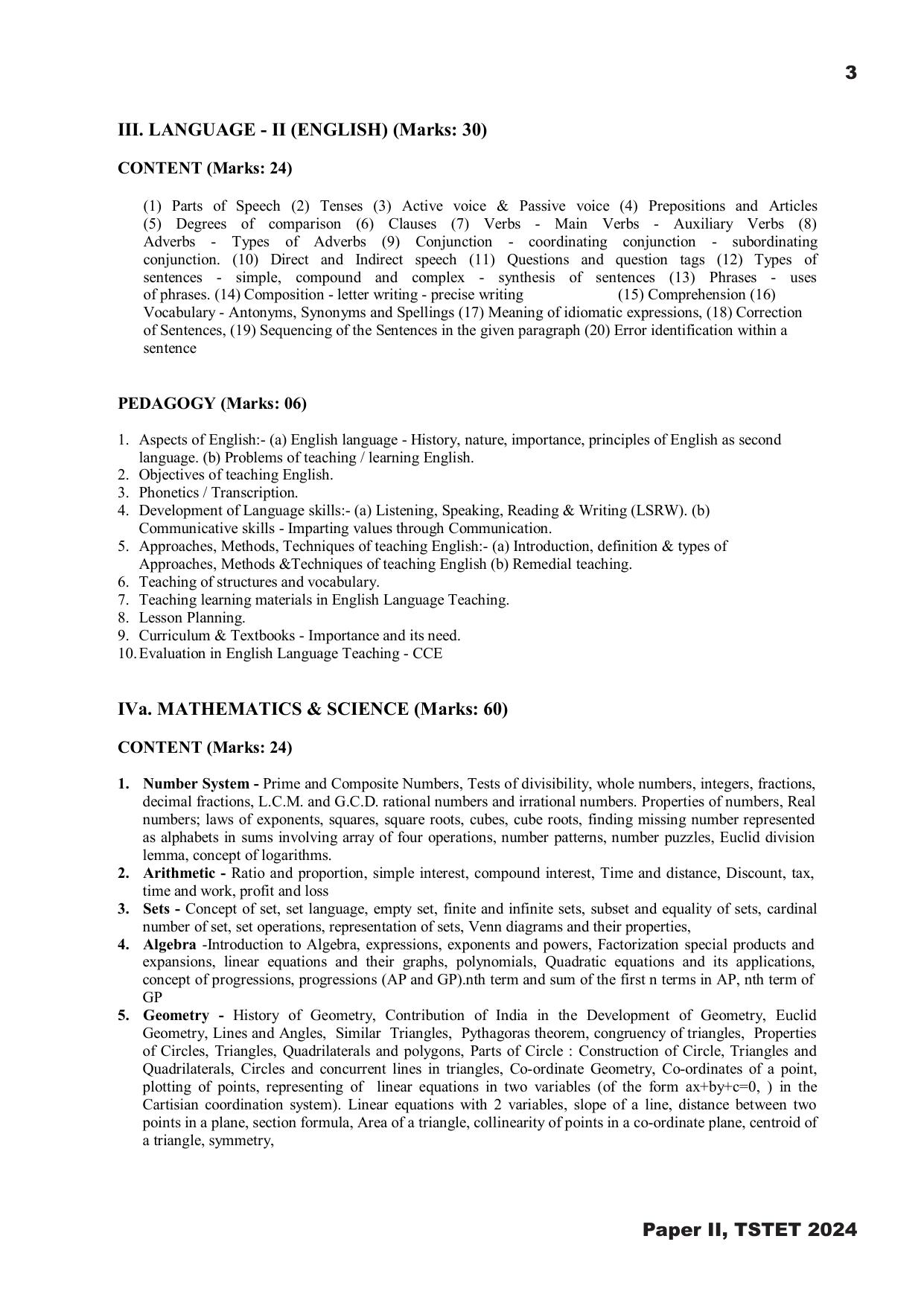 TS TET Syllabus - Paper-II (Kannada) - Page 3
