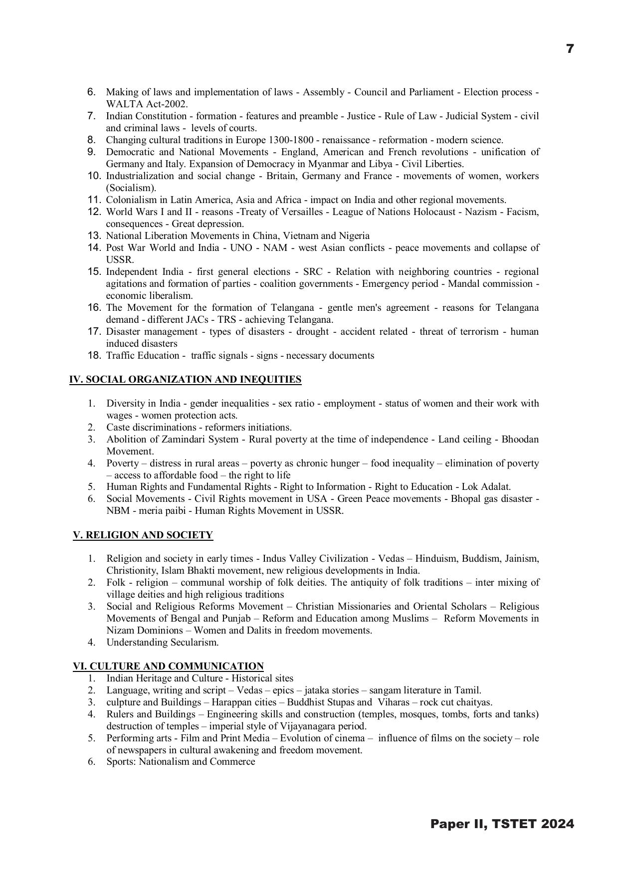 TS TET Syllabus - Paper-II (Kannada) - Page 7