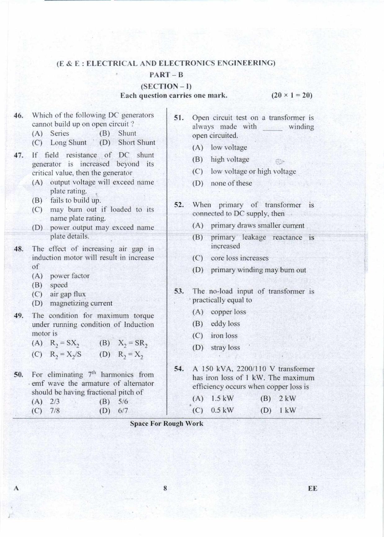 Karnataka PGCET 2018 Electrical Sciences Question Paper - Page 8