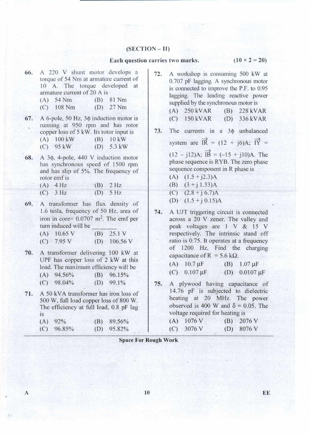 Karnataka PGCET 2018 Electrical Sciences Question Paper - Page 10