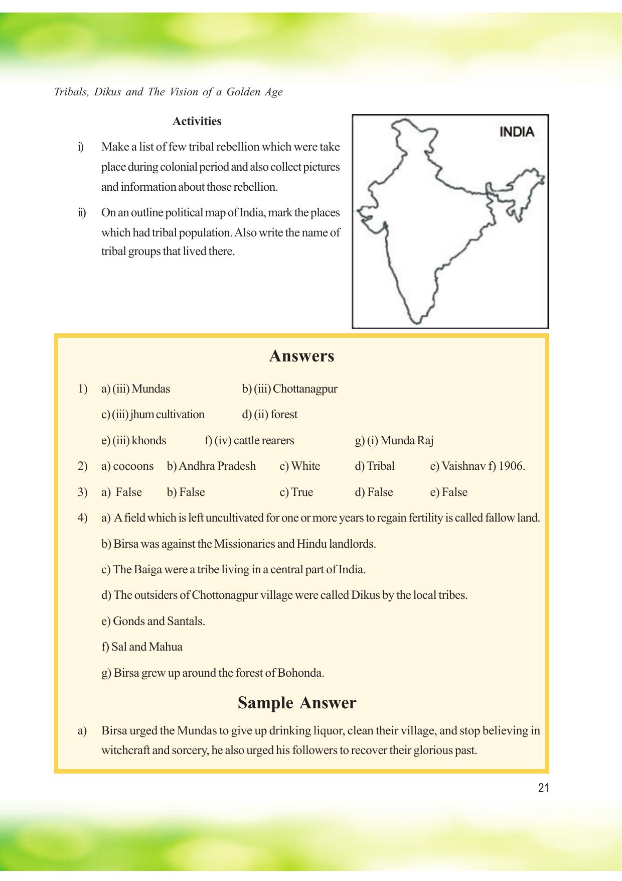 Tripura Board Class 8 Social Science English Version Workbooks - Page 21