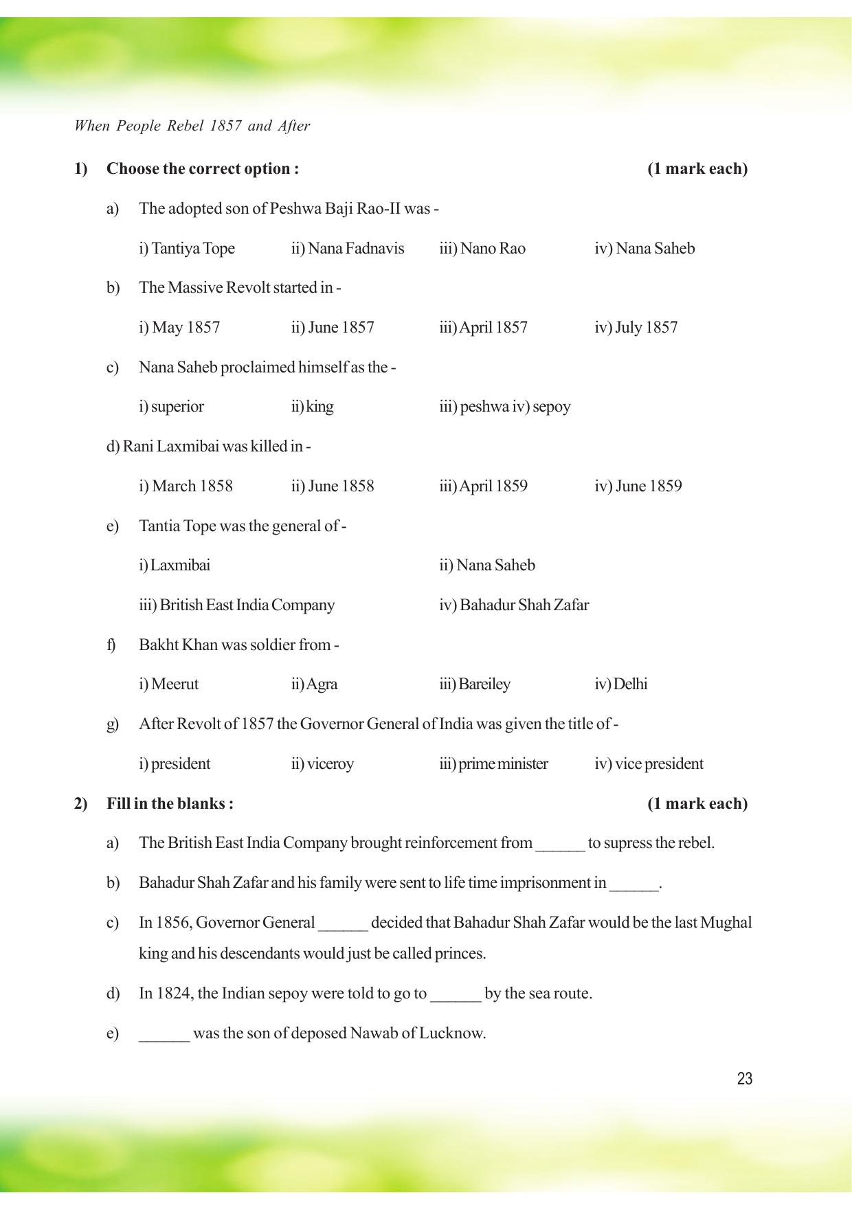 Tripura Board Class 8 Social Science English Version Workbooks - Page 23