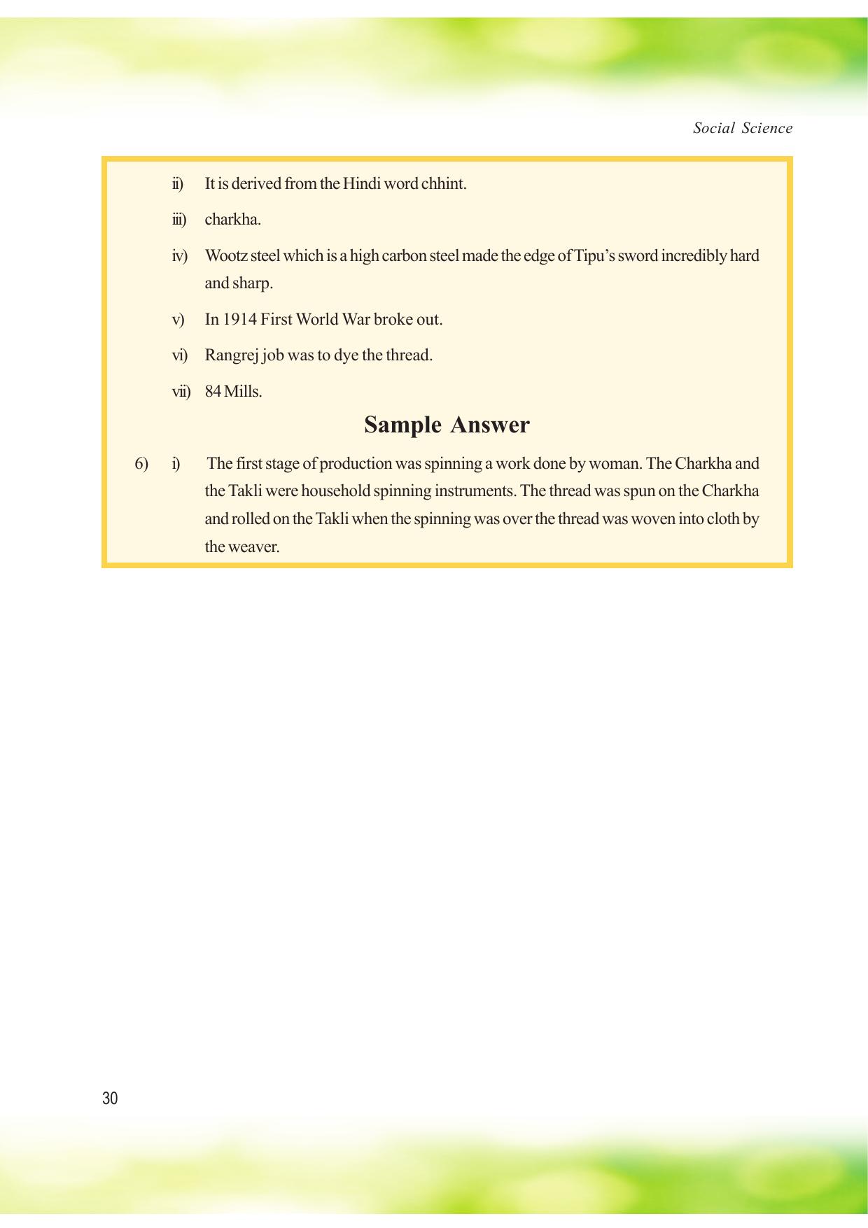 Tripura Board Class 8 Social Science English Version Workbooks - Page 30