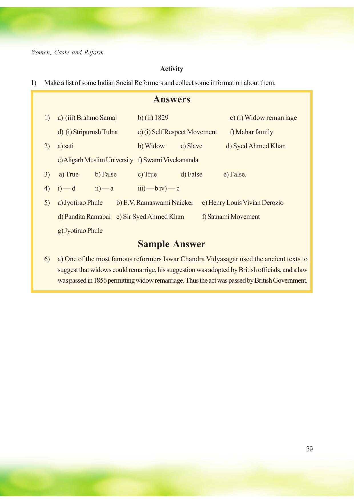 Tripura Board Class 8 Social Science English Version Workbooks - Page 39