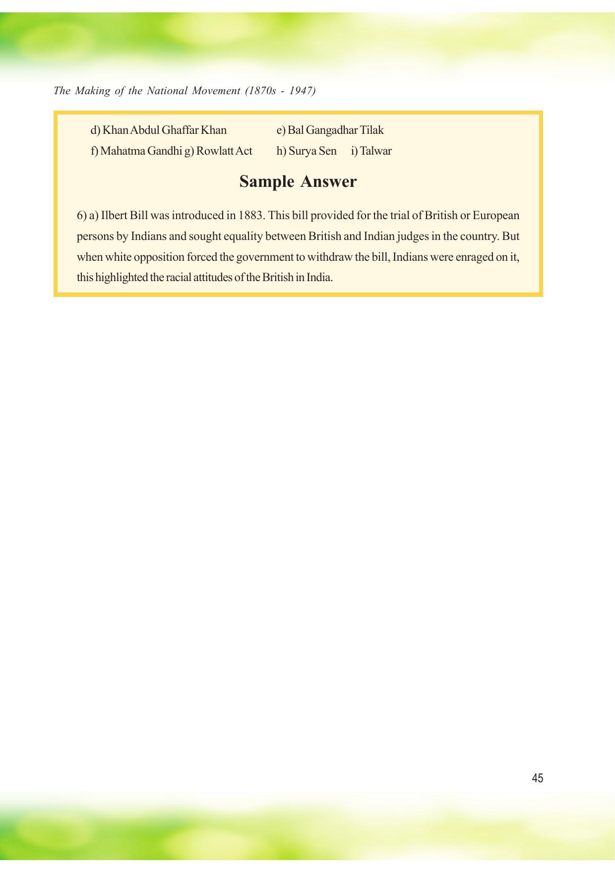 Tripura Board Class 8 Social Science English Version Workbooks - Page 45