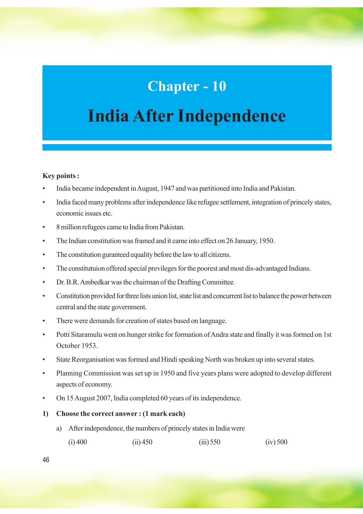 Tripura Board Class 8 Social Science English Version Workbooks - Page 46