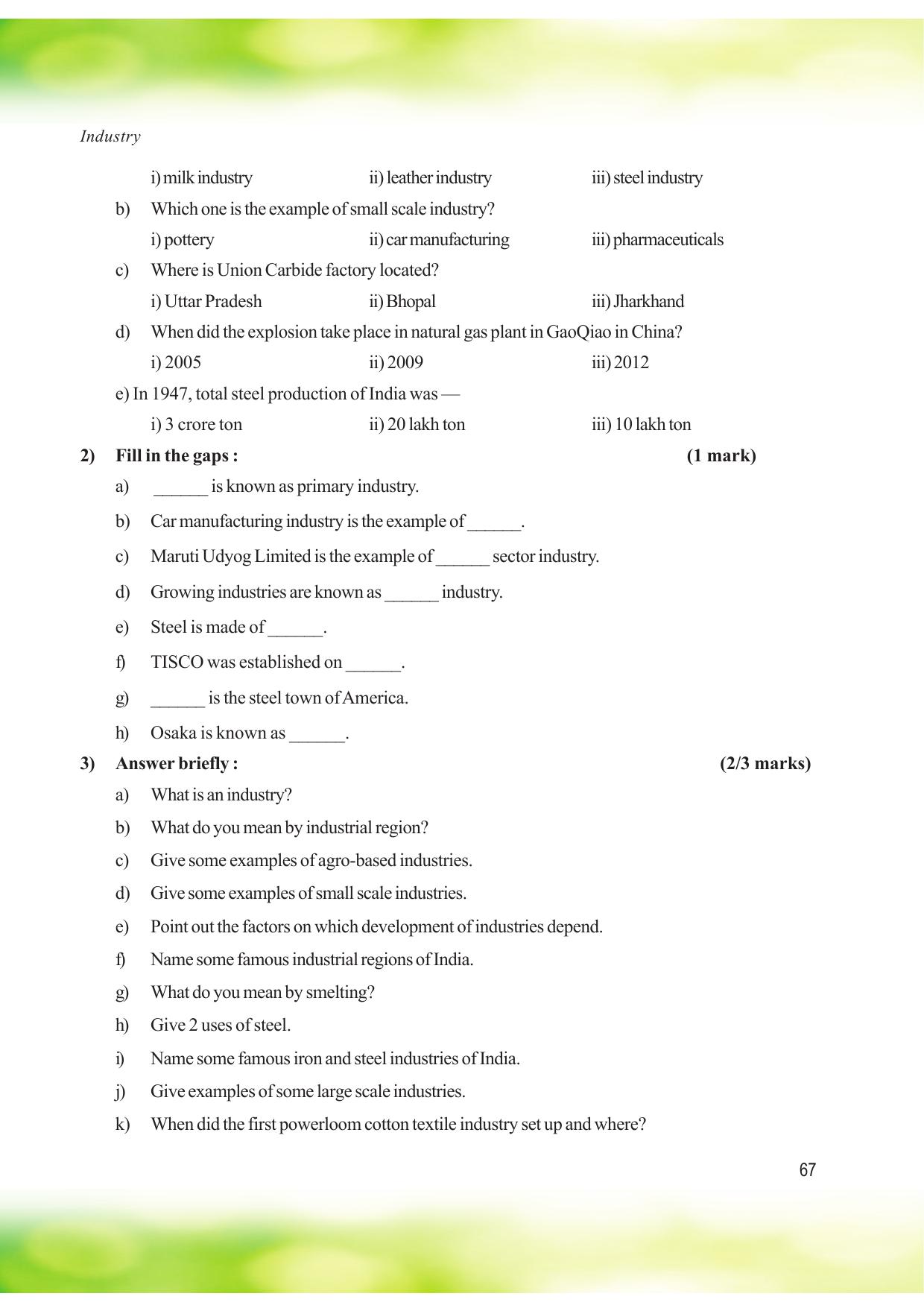 Tripura Board Class 8 Social Science English Version Workbooks - Page 67