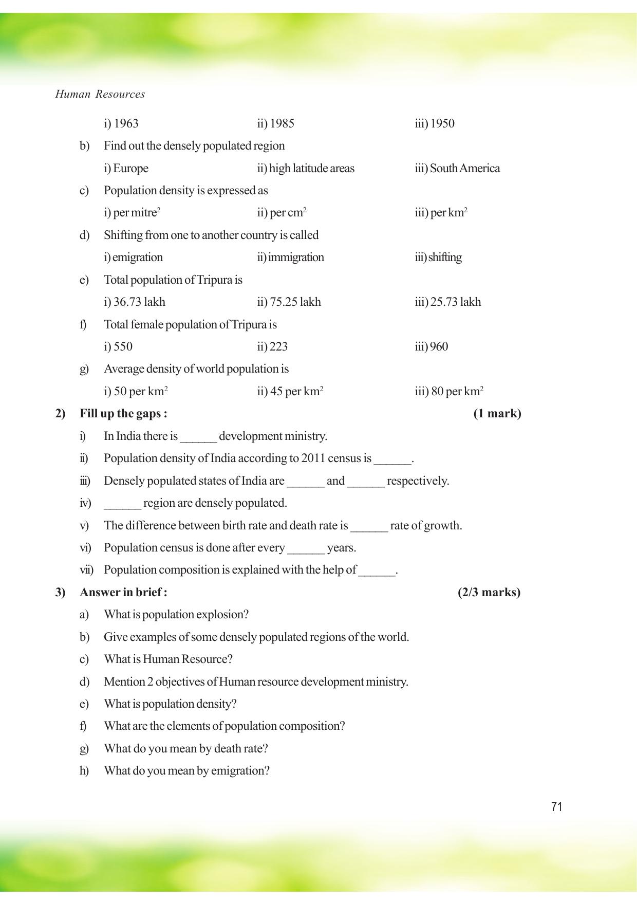 Tripura Board Class 8 Social Science English Version Workbooks - Page 71