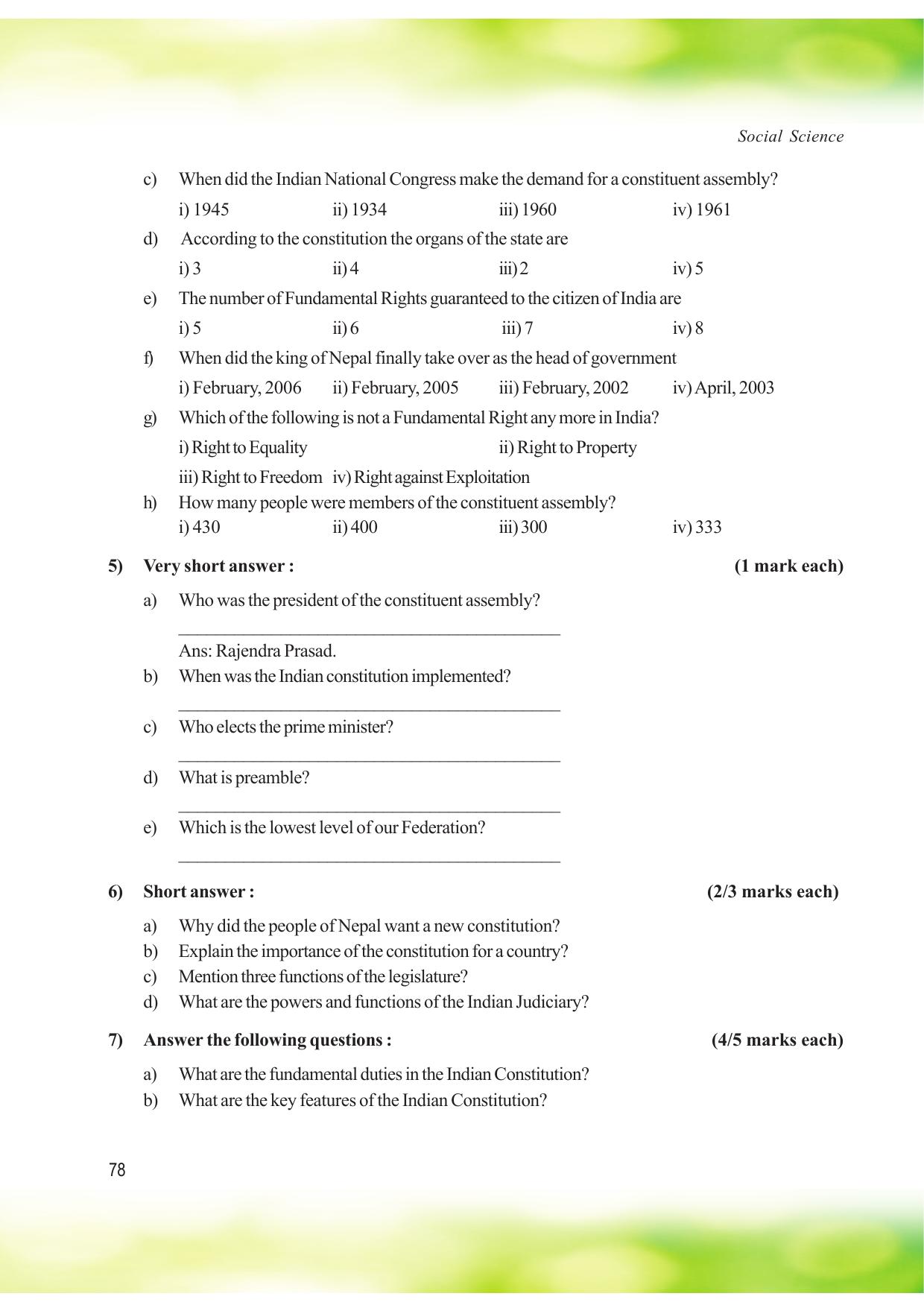 Tripura Board Class 8 Social Science English Version Workbooks - Page 78