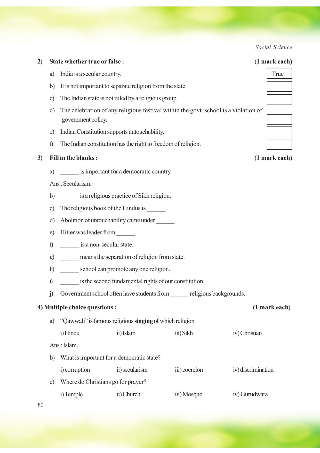 Tripura Board Class 8 Social Science English Version Workbooks - Page 80