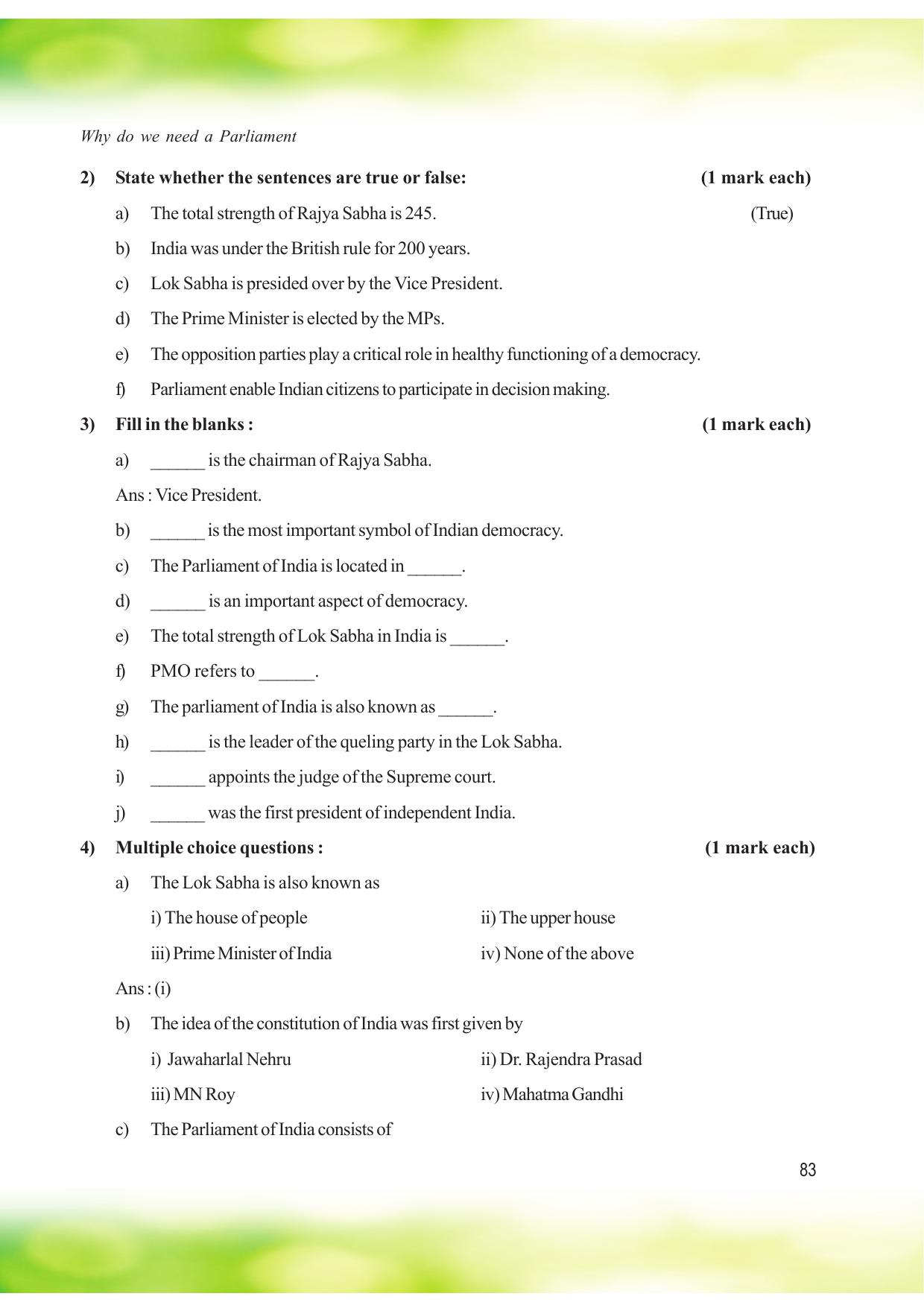 Tripura Board Class 8 Social Science English Version Workbooks - Page 83