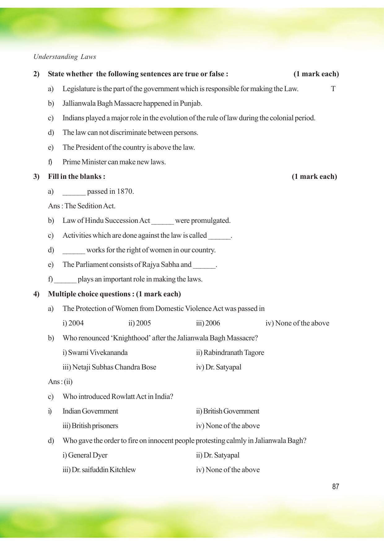 Tripura Board Class 8 Social Science English Version Workbooks - Page 87