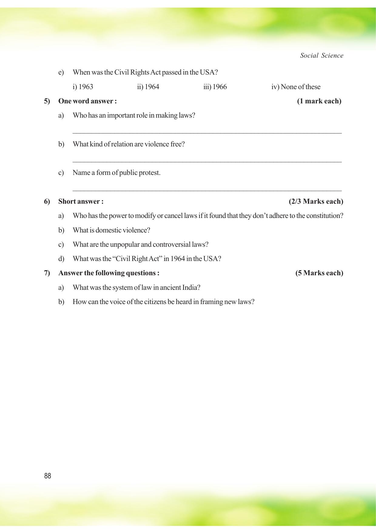Tripura Board Class 8 Social Science English Version Workbooks - Page 88