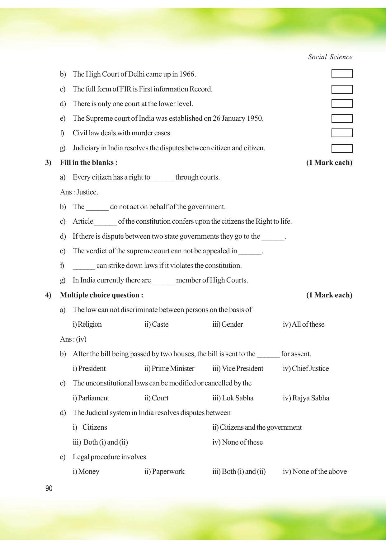 Tripura Board Class 8 Social Science English Version Workbooks - Page 90