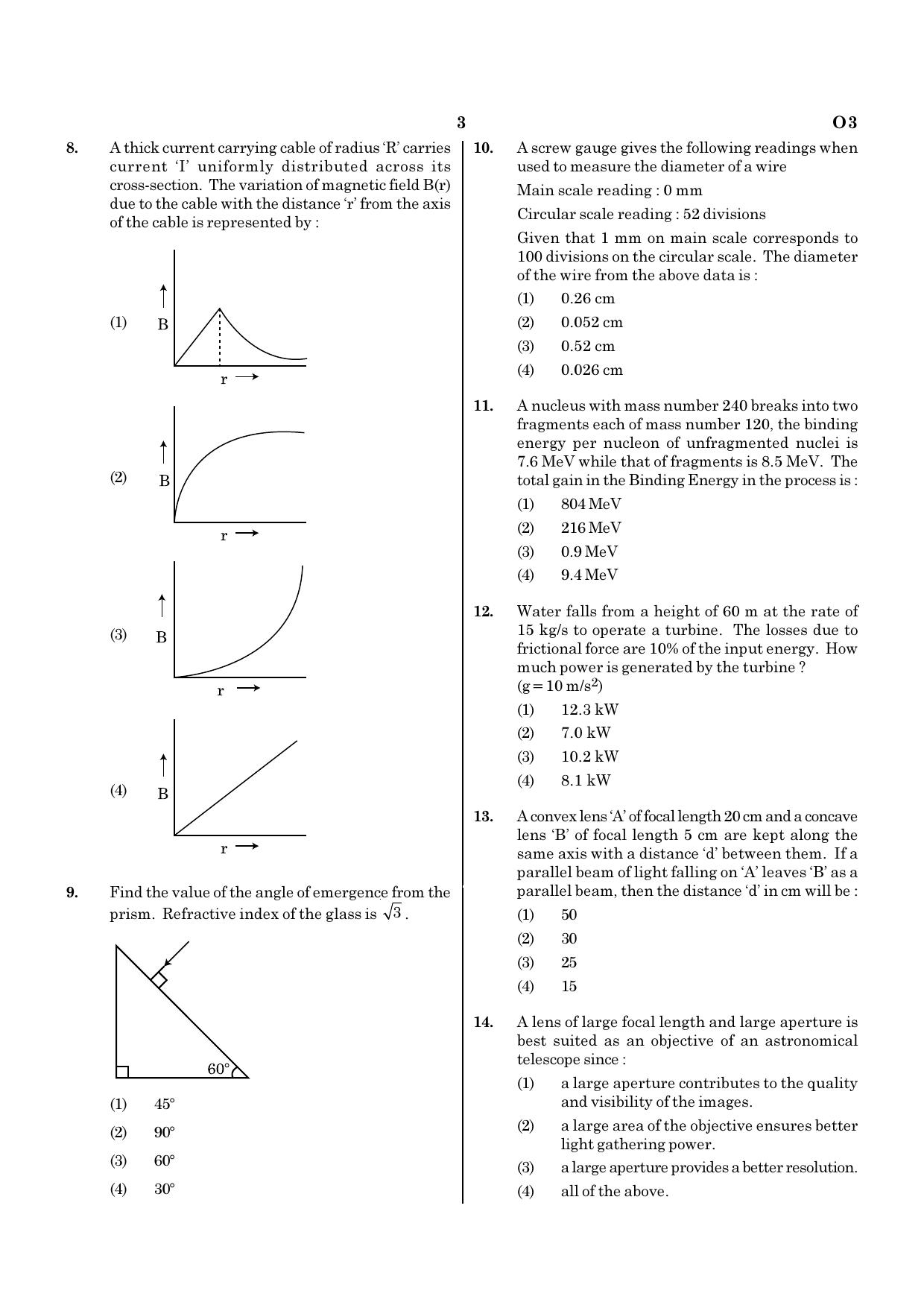 NEET O3 2021 Question Paper - Page 3