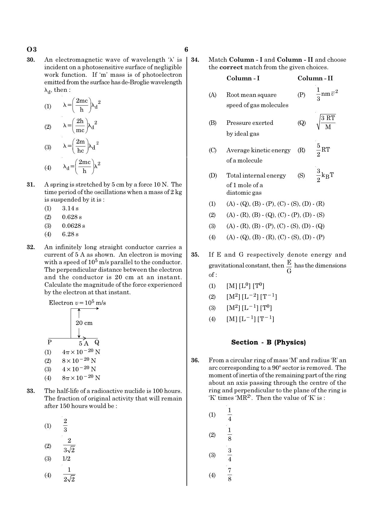 NEET O3 2021 Question Paper - Page 6