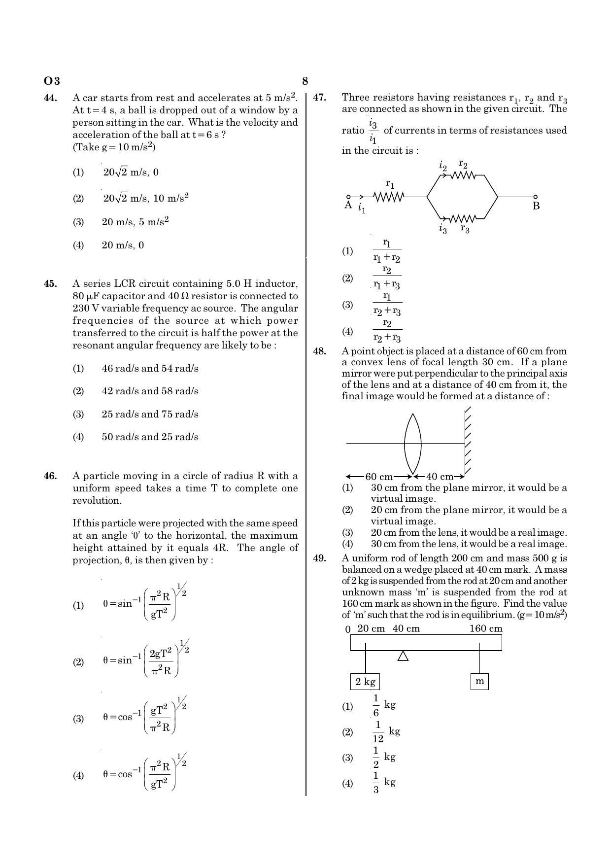 NEET O3 2021 Question Paper - Page 8