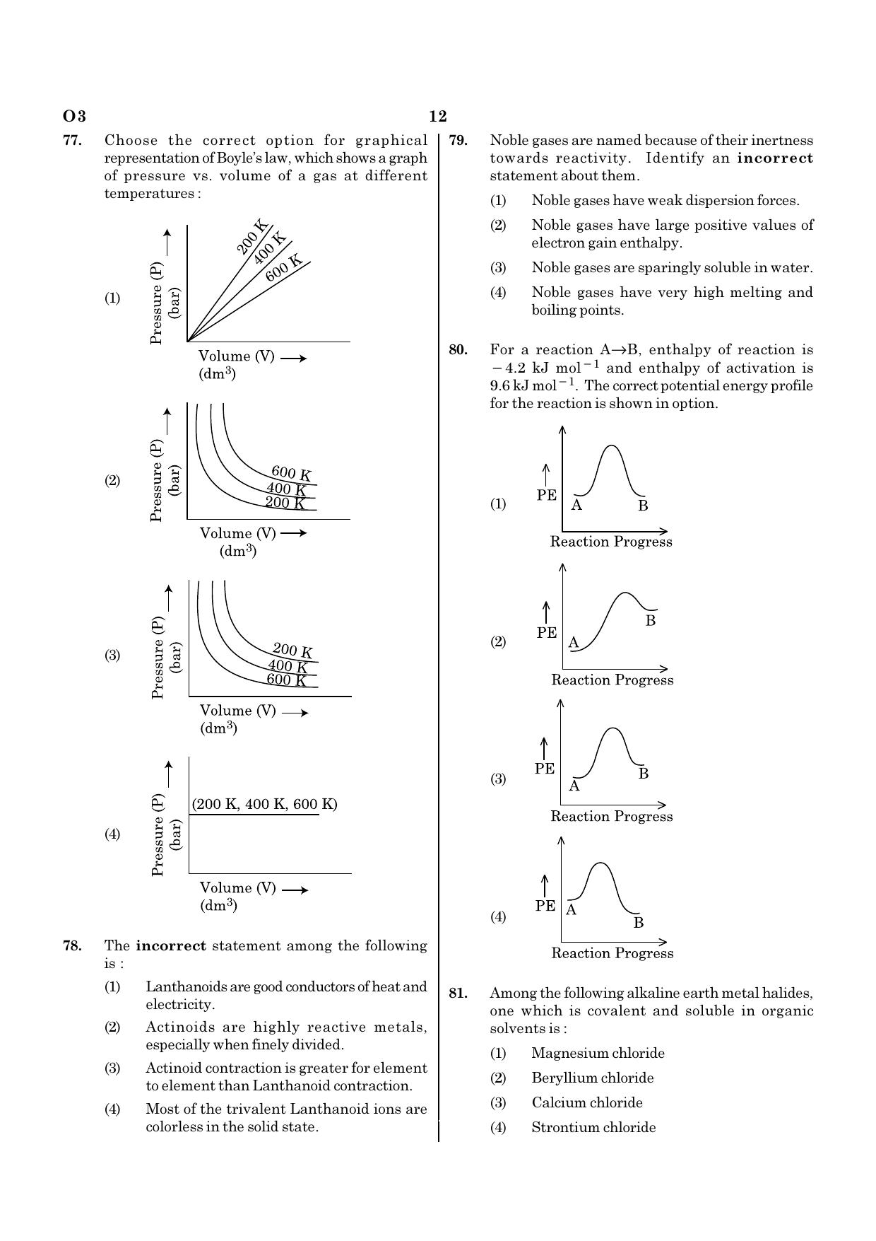 NEET O3 2021 Question Paper - Page 12