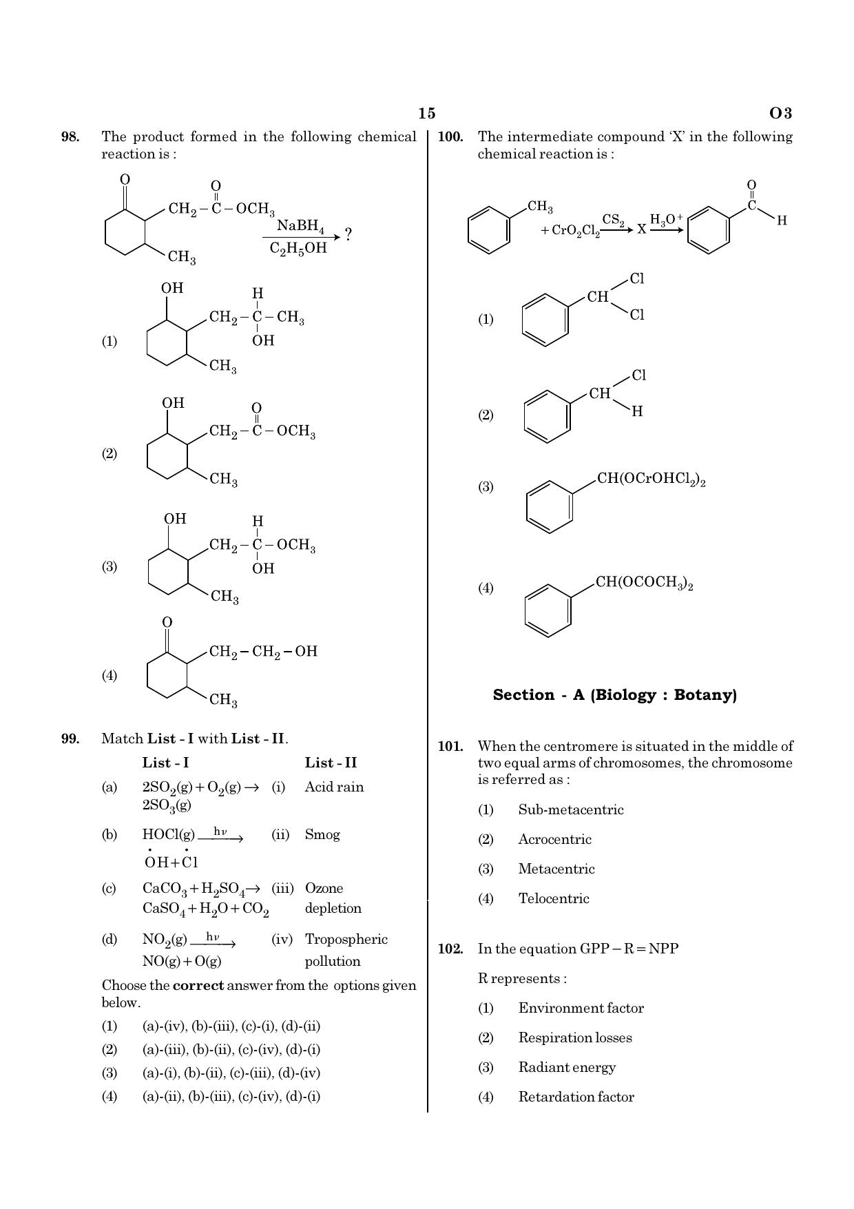 NEET O3 2021 Question Paper - Page 15