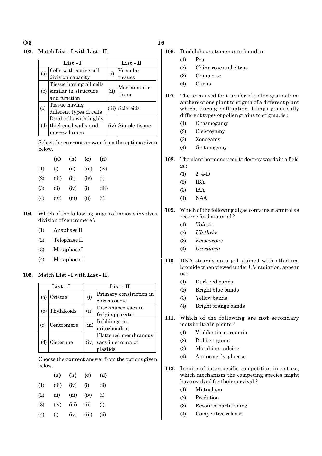NEET O3 2021 Question Paper - Page 16