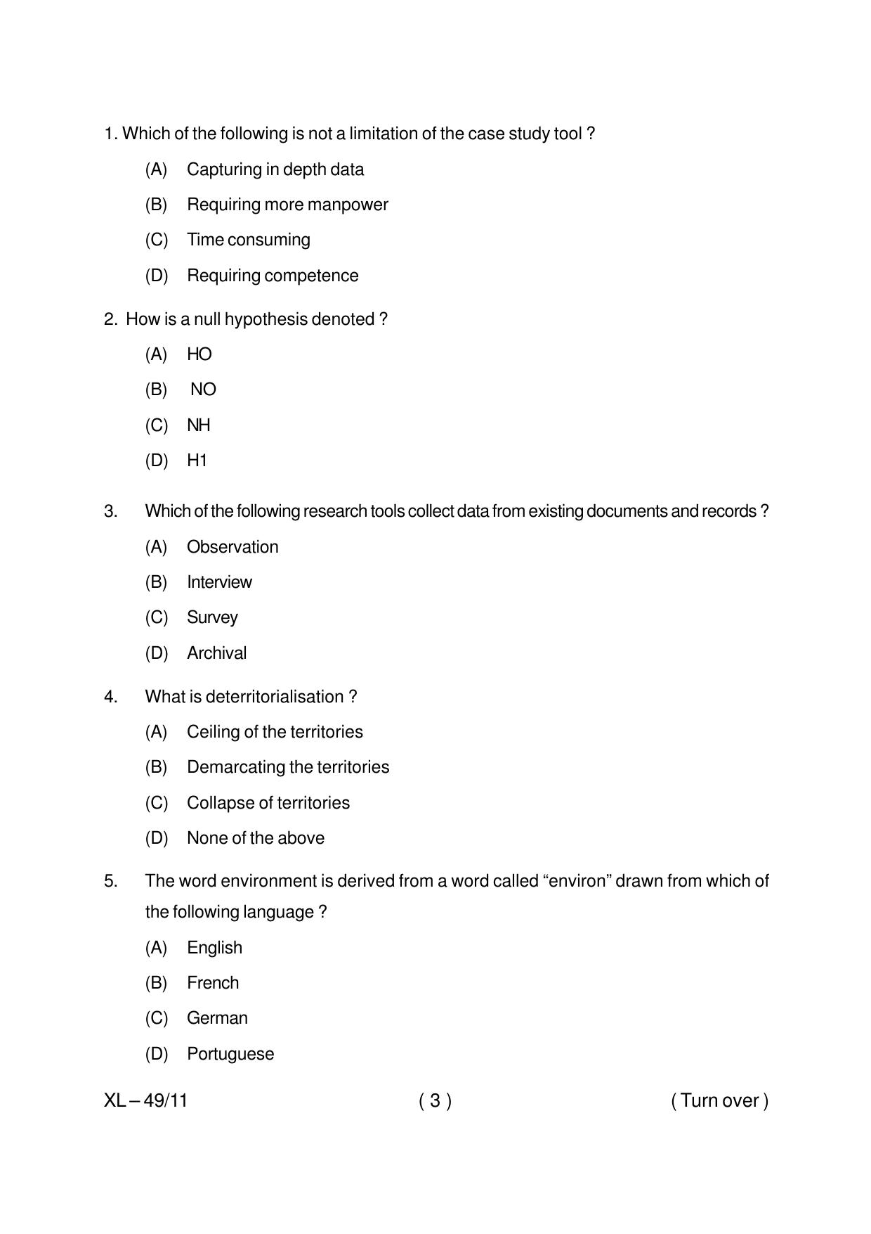 Odisha CPET SOCIOLOGY 2020 Question Paper - Page 3