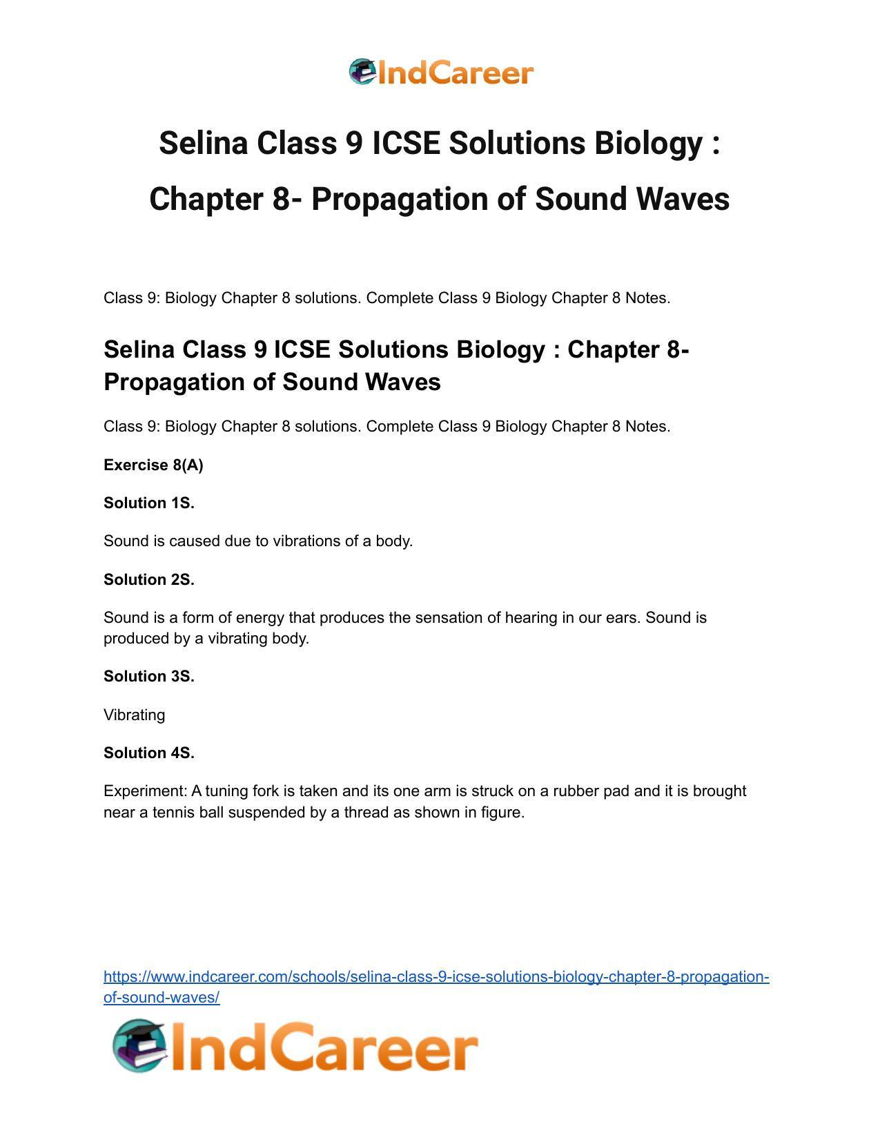 Selina Class 9 ICSE Solutions Biology : Chapter 8- Propagation of Sound Waves - Page 2