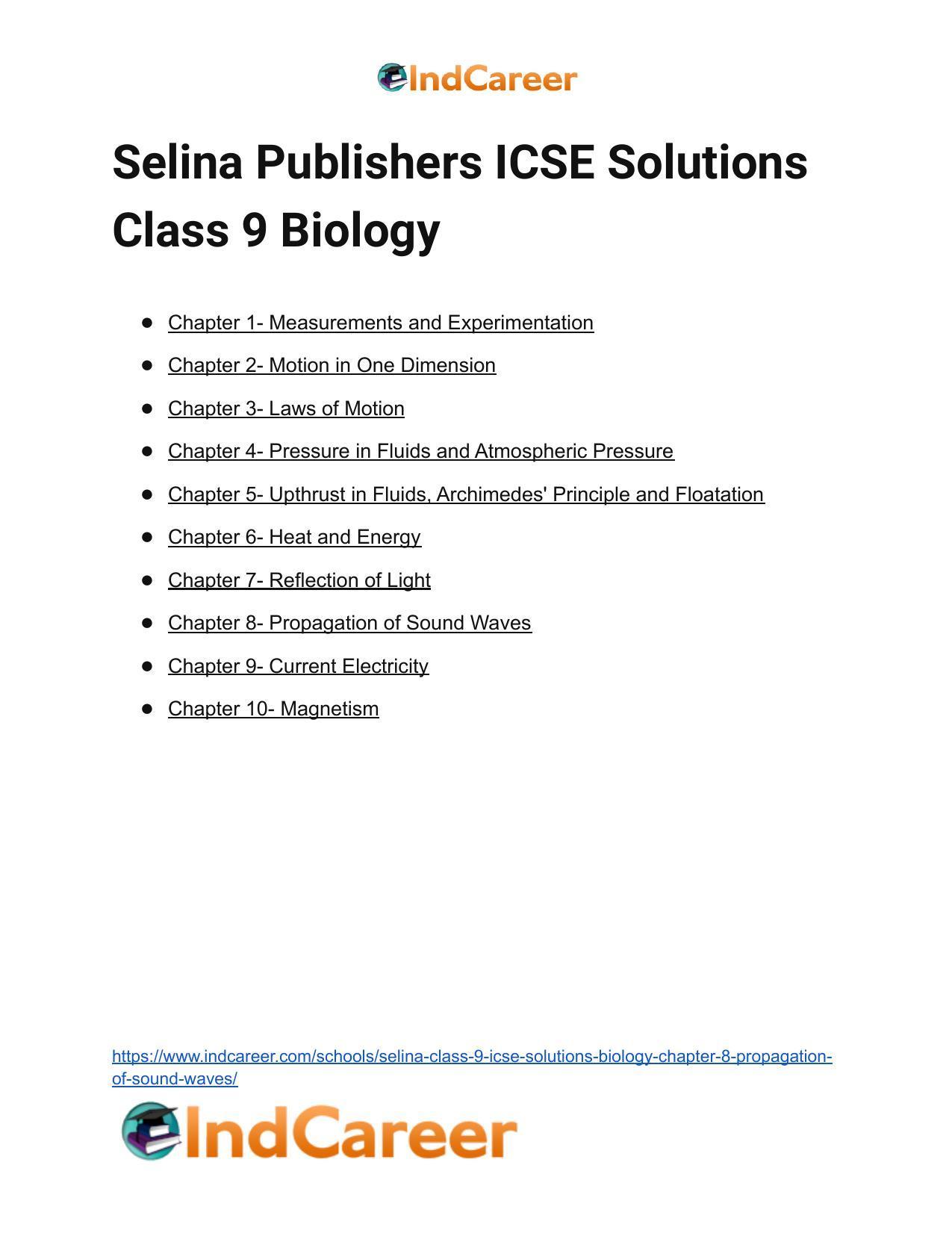 Selina Class 9 ICSE Solutions Biology : Chapter 8- Propagation of Sound Waves - Page 17