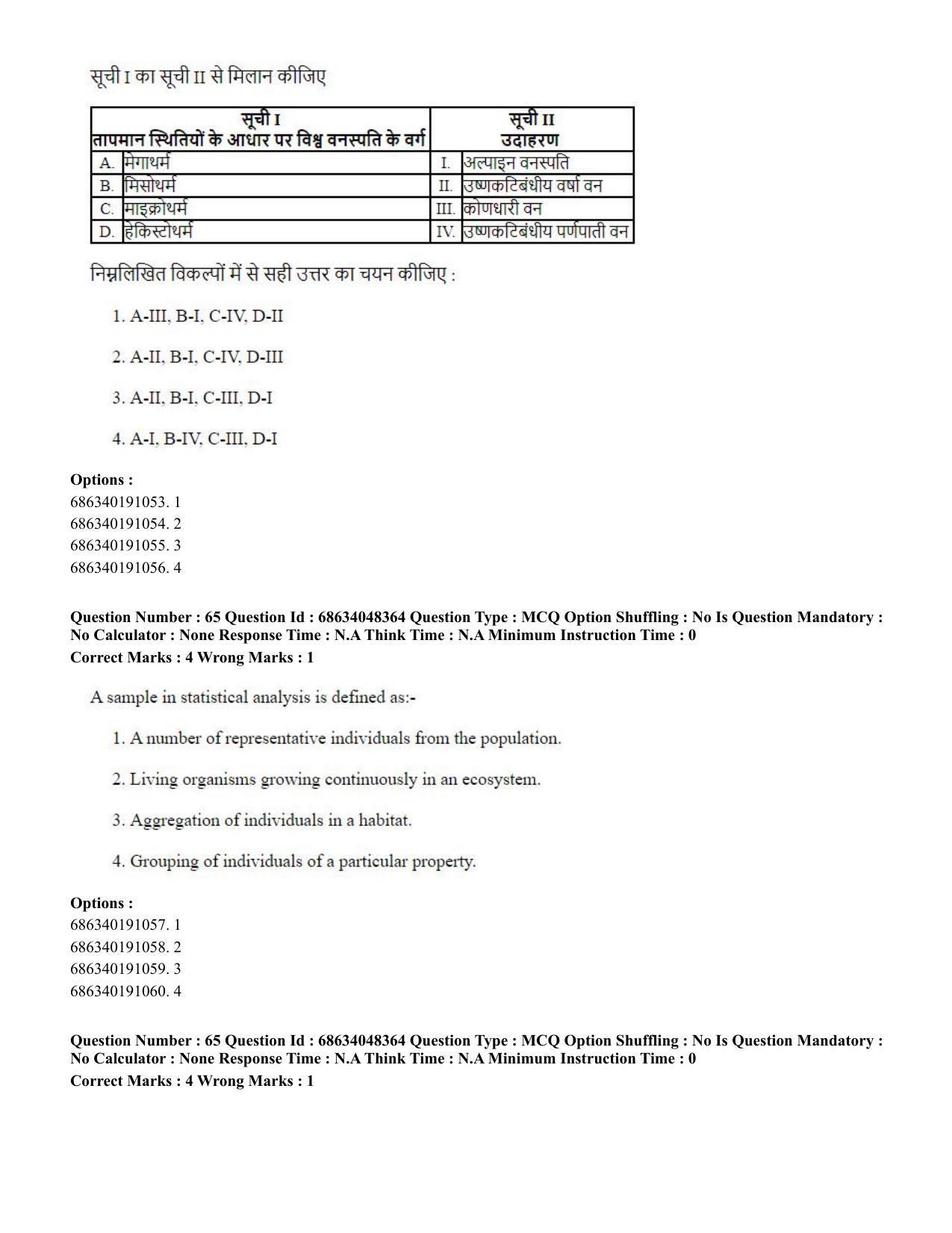 CUET PG 2023: SCQP02 – Agro-forestry (Hin) - Shift 2 (30-06-2023) Question Paper - Page 68