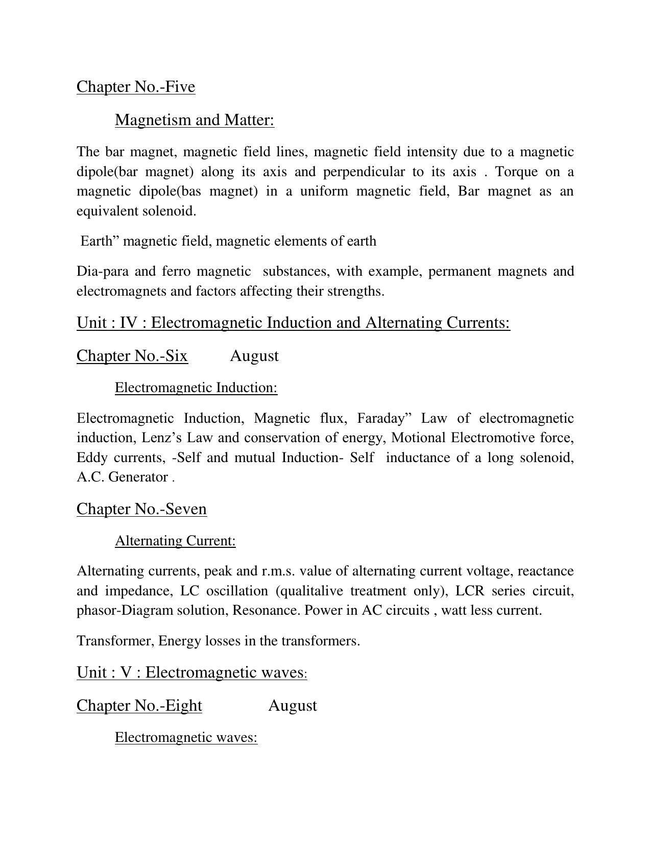 Haryana Board Class 12 Physics Syllabus 2023 - Page 4