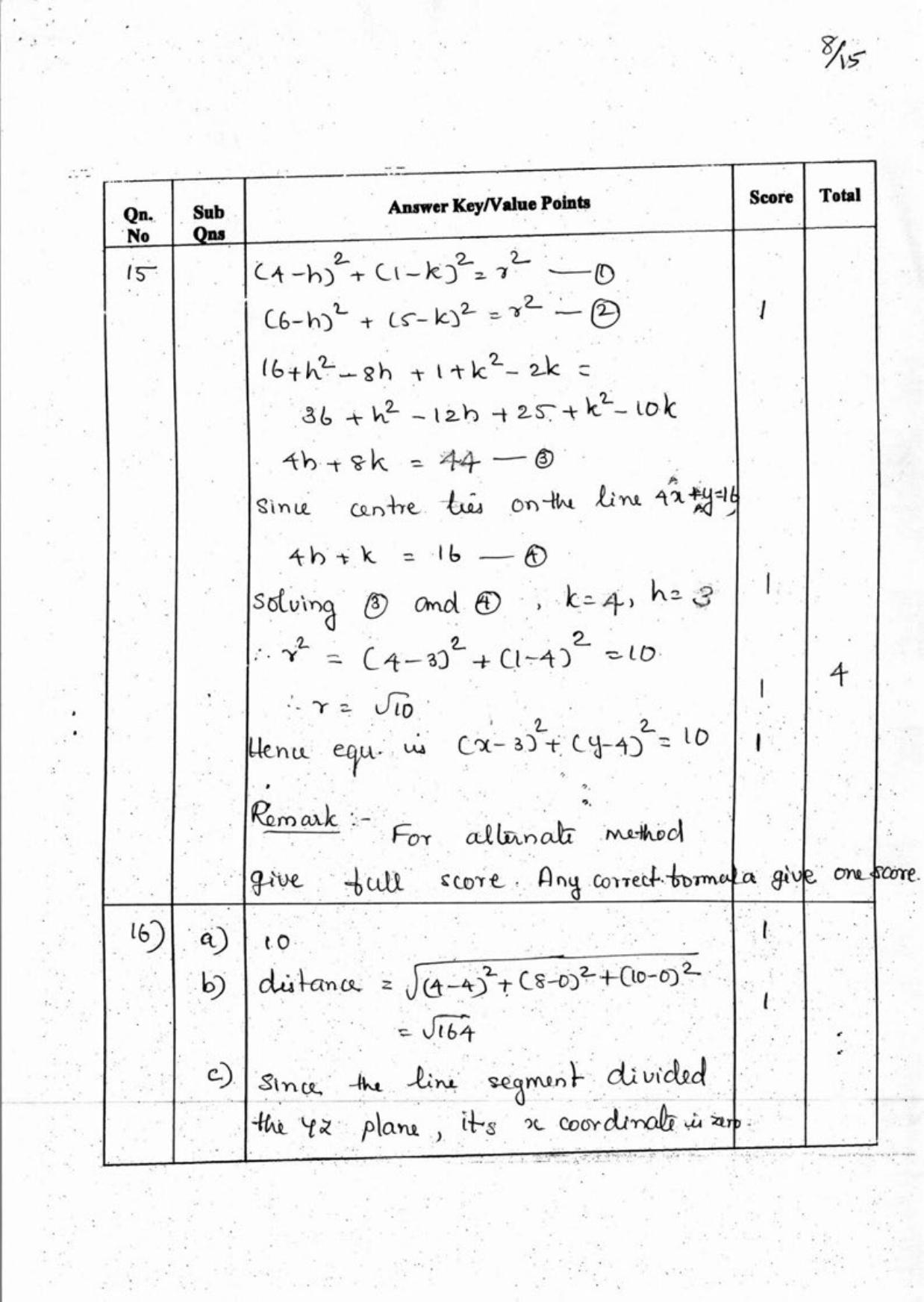 Kerala Plus One 2018 Maths Answer Key - Page 8