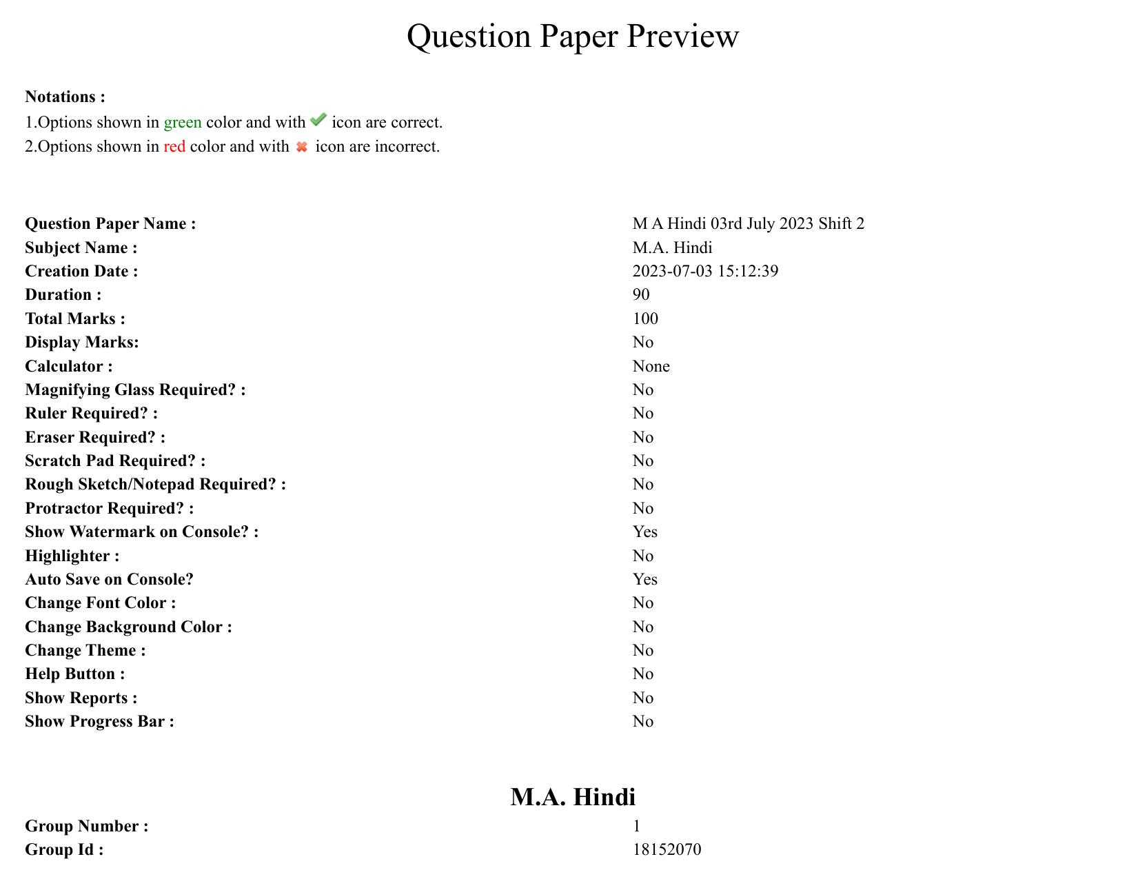 TS CPGET 2023 M A Hindi (Shift 2) Question Paper with Answer Key - Page 1