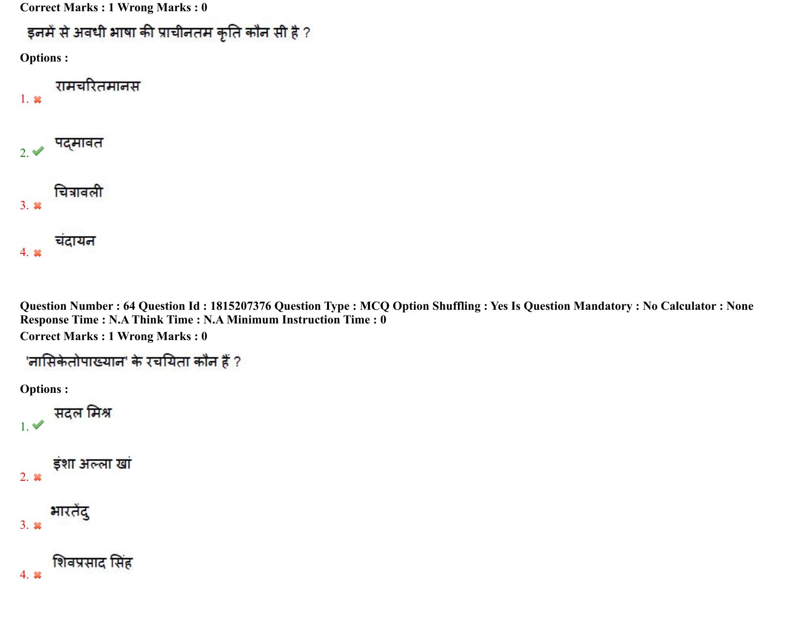 TS CPGET 2023 M A Hindi (Shift 2) Question Paper with Answer Key - Page 36