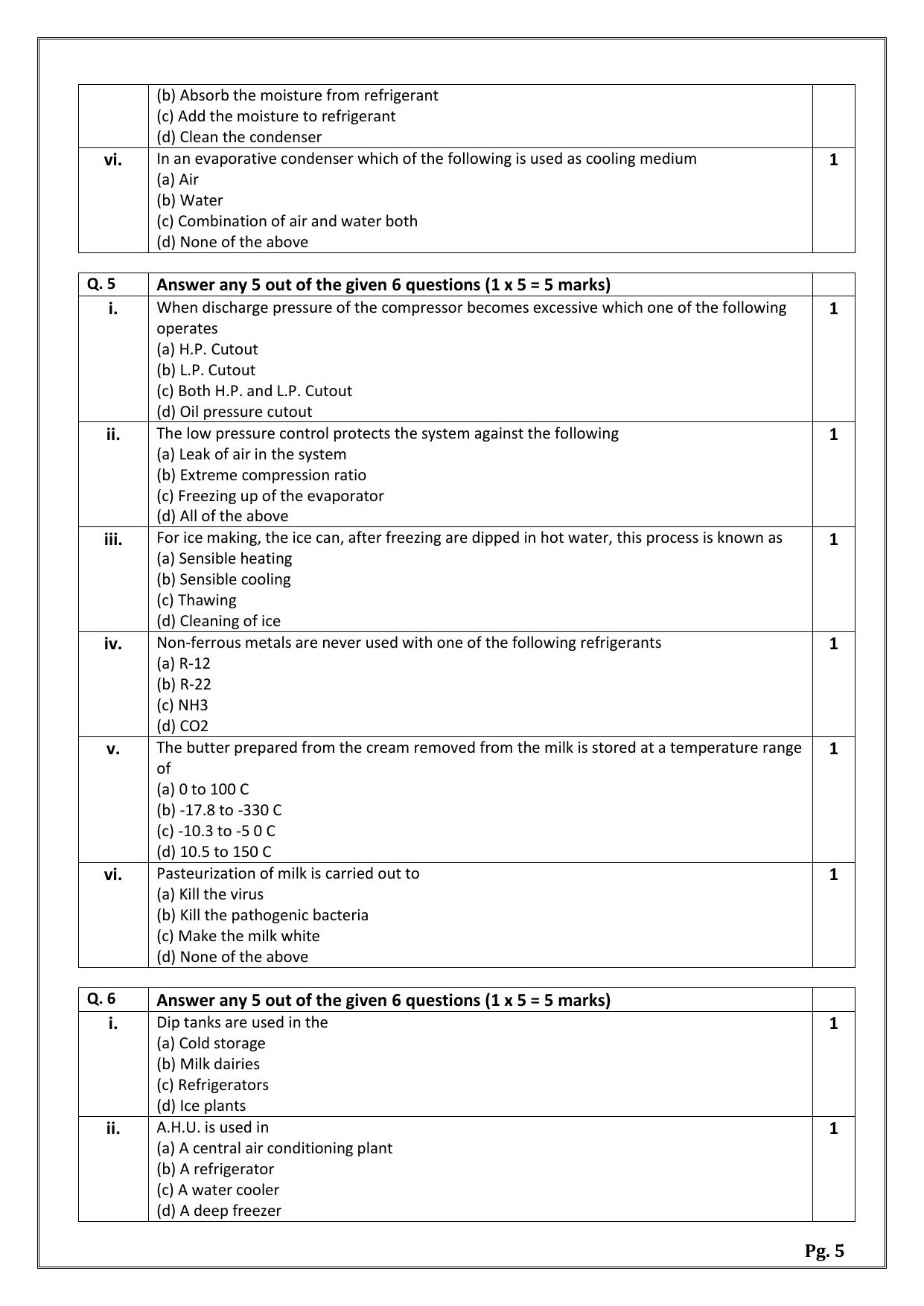 CBSE Class 12 (Skill Education) Air-Conditioning & Refrigeration 2024 Sample Paper - Page 5