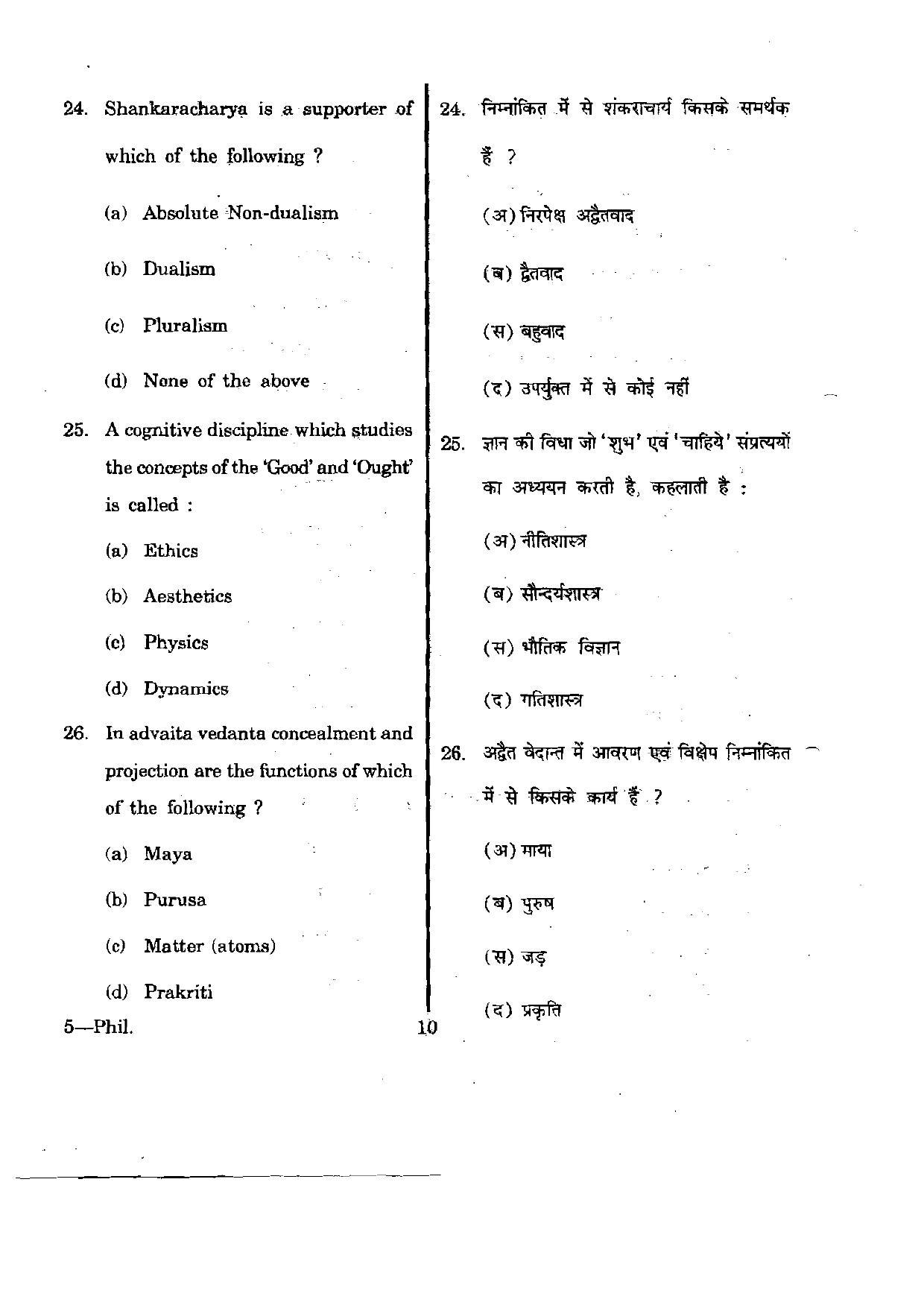 URATPG Philosophy 2012 Question Paper - Page 10