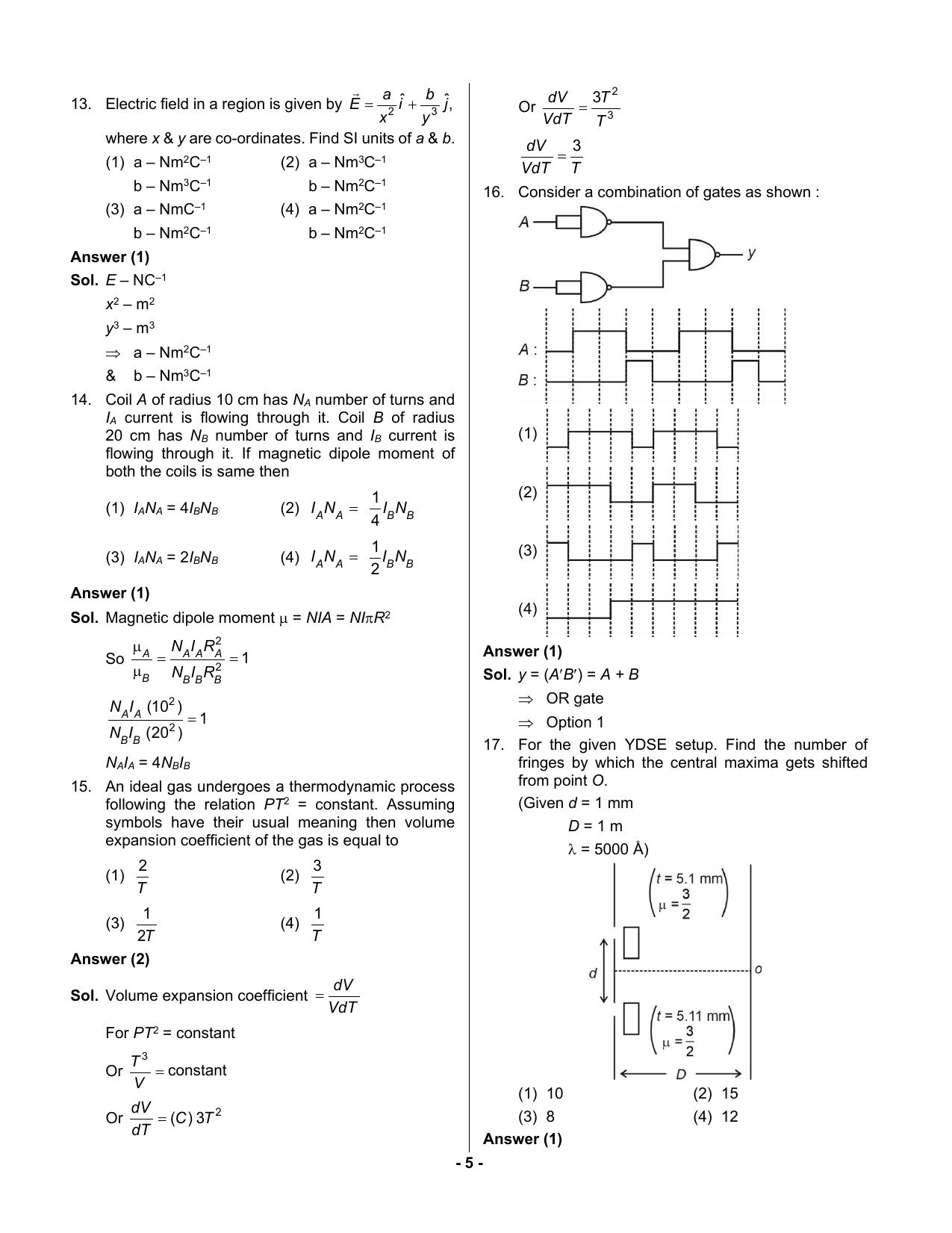JEE Mains 2023: 30th January 2023 Shift-1 (Morning) Question Paper With Solution (January, Session-1) - Page 4